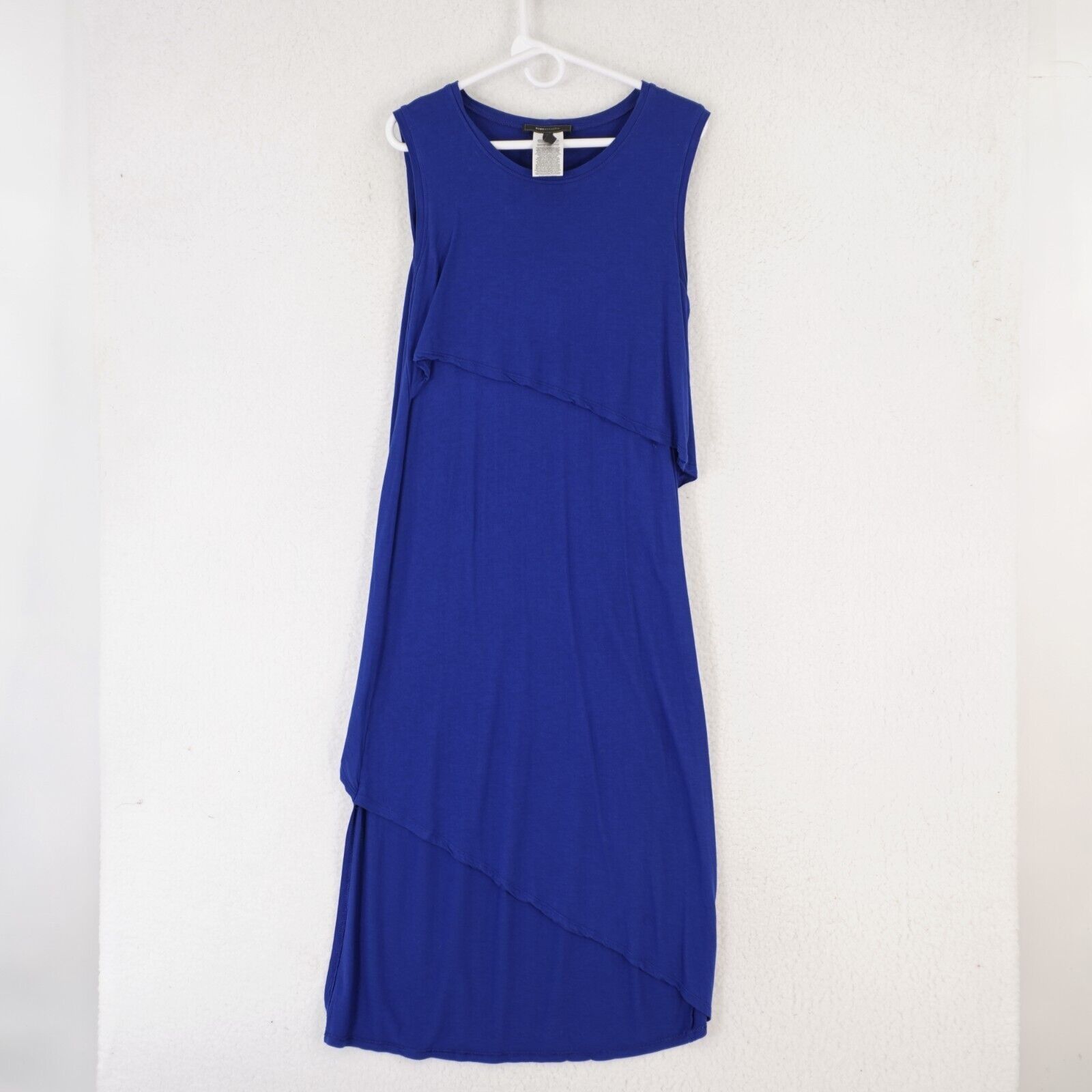 Bcbgmaxazria BCBGMAXAZRIA Royal Blue Layered Dress Medium Scoop Neck Maxi Size M / US 6-8 / IT 42-44 - 3 Thumbnail