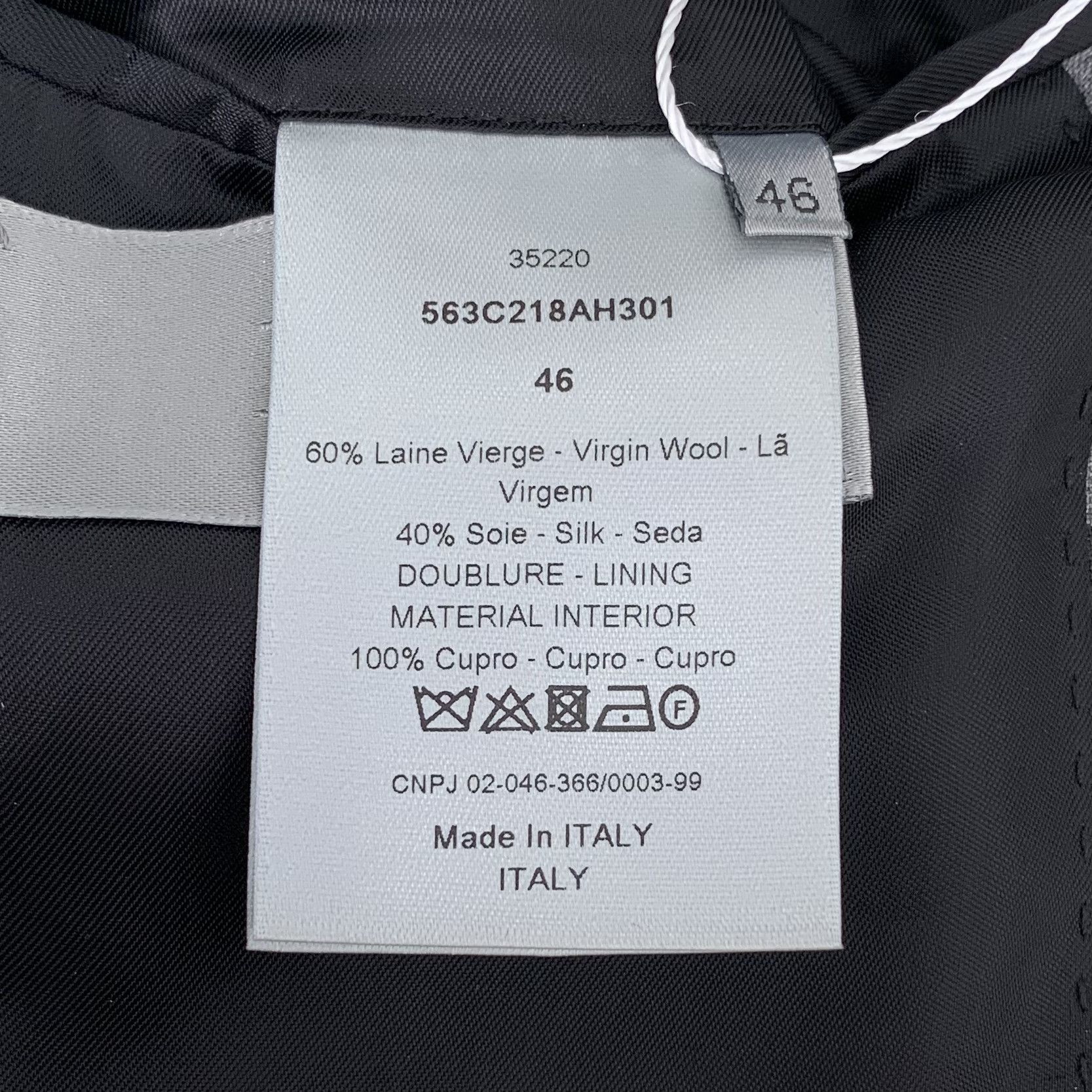 Dior Dior Grey Script Logo Wool V-Neck Blazer Jacket (Size S) Size 46R - 4 Thumbnail