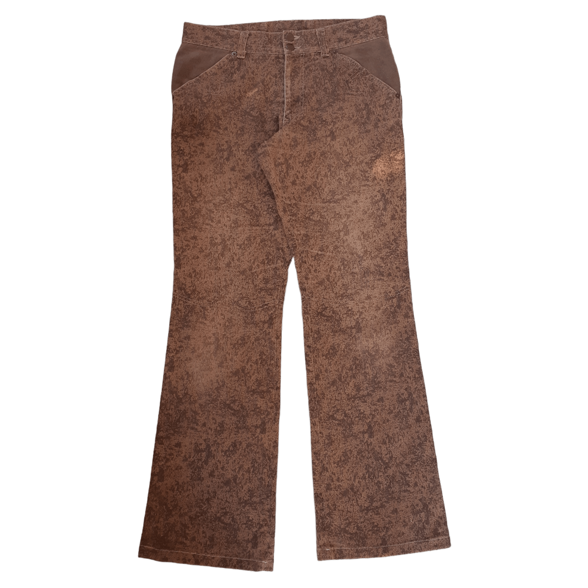 Tornado Mart Japan Flared Bootcut Dyed Print Pants Stretch