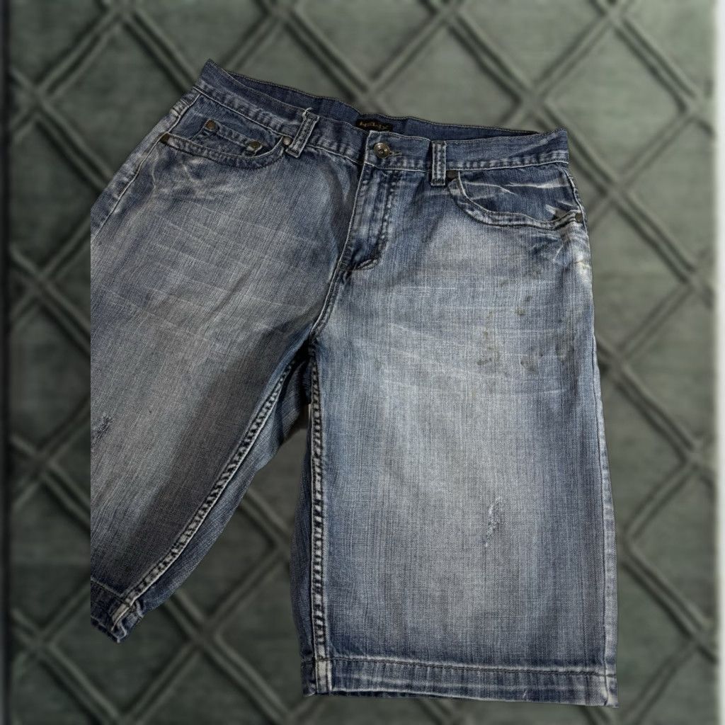Denime VINTAGE Helix Denim Cargo Shorts 36 Men Blue Grunge 90s Skater Punk Emo Baggy Waist 36” Length 12” Size US 36 / EU 52 - 1 Thumbnail
