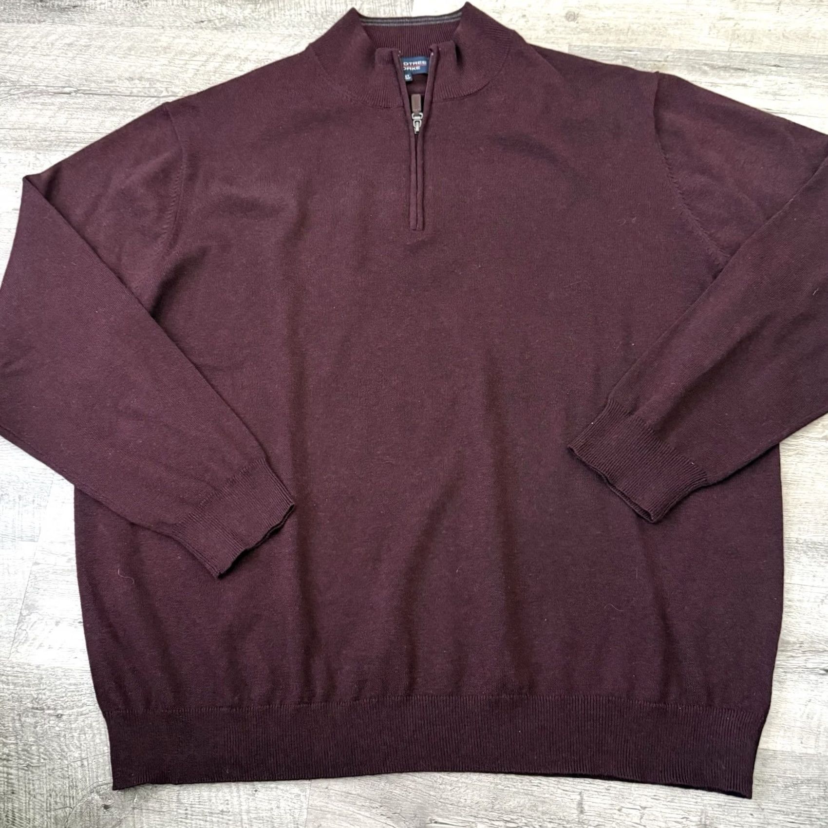 Roundtree & Yorke VINTAGE Roundtree & Yorke 1/4 Zip Sweater Mens 3XT Tall Dark Wine Lightweight Pullover Size US XXL / EU 58 / 5 - 8 Thumbnail
