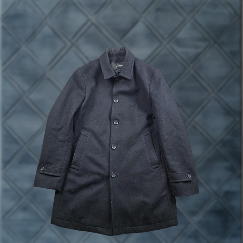 Banana Republic Banana Republic Overcoat Mens Medium Black Wool Blend Lined Car Coat Size US M / EU 48-50 / 2 - 1 Thumbnail