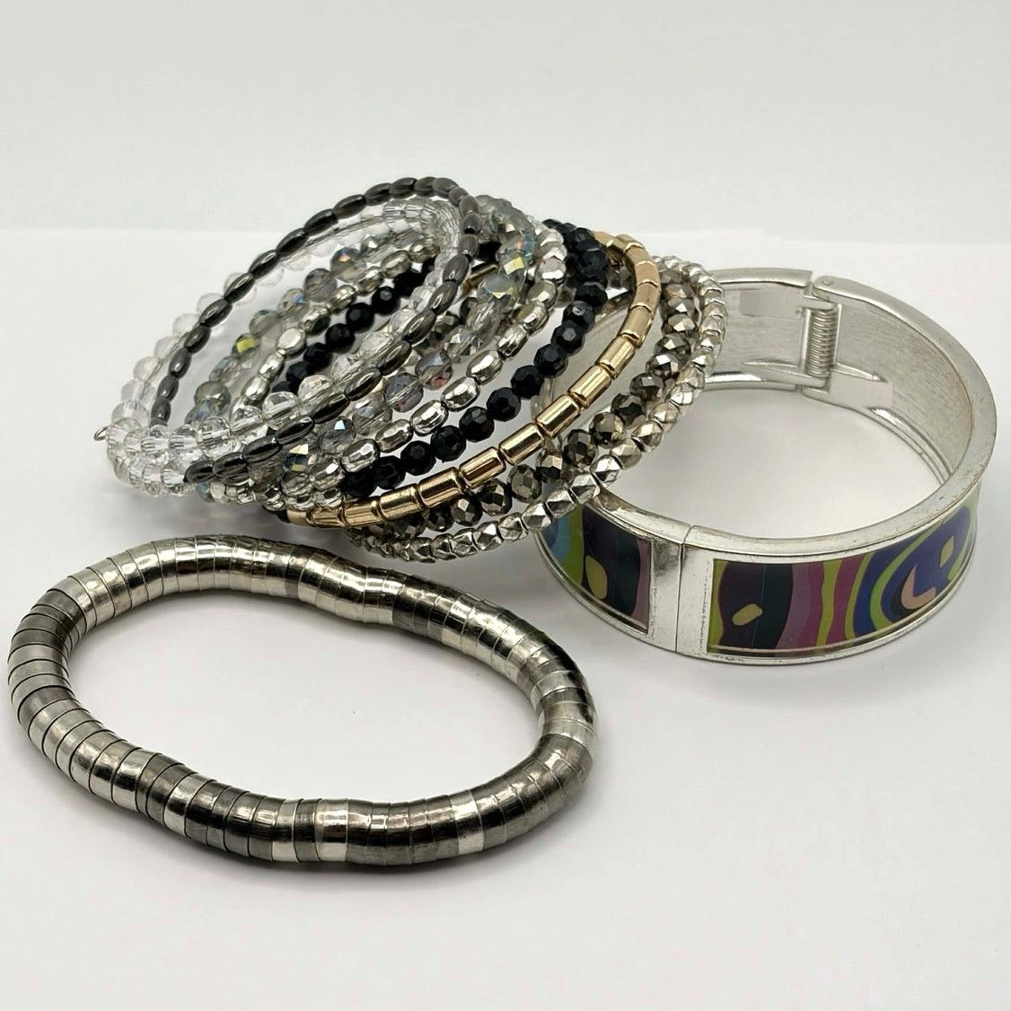 Other Silver & Green Beaded Bracelet Bundle Size ONE SIZE - 3 Thumbnail