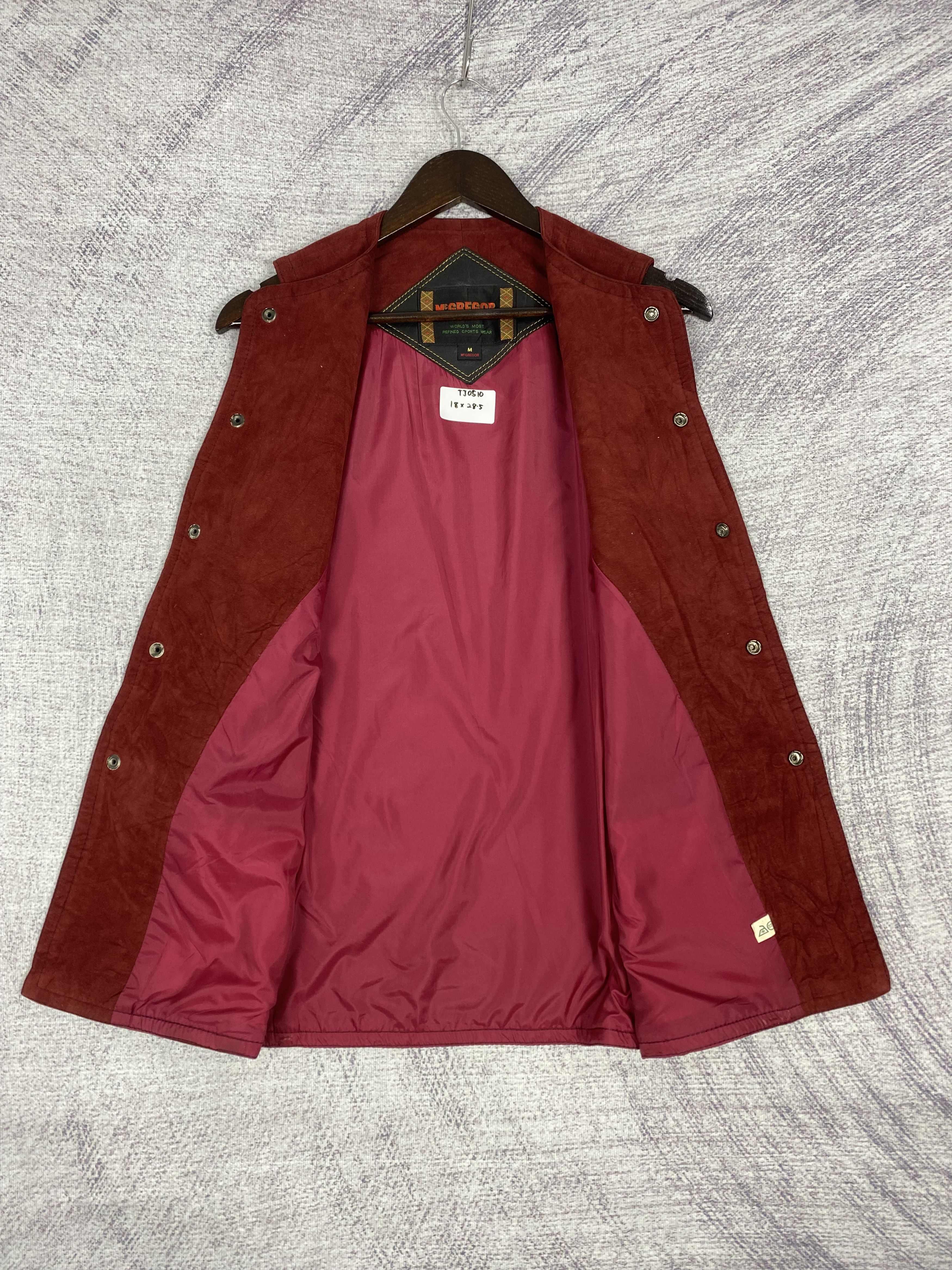 McGregor Vintage Mgregor Classic Red Suede Snap Button Vest Size US M / EU 48-50 / 2 - 5 Thumbnail
