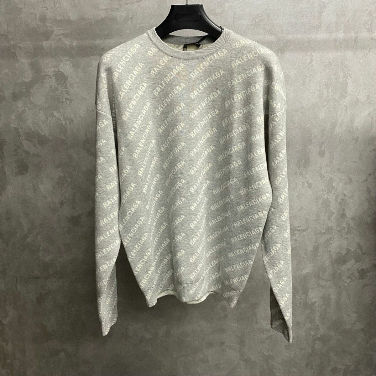 Balenciaga Balenciaga Gray Logo Knit Sweater Size US XS / EU 42 / 0 - 1 Thumbnail