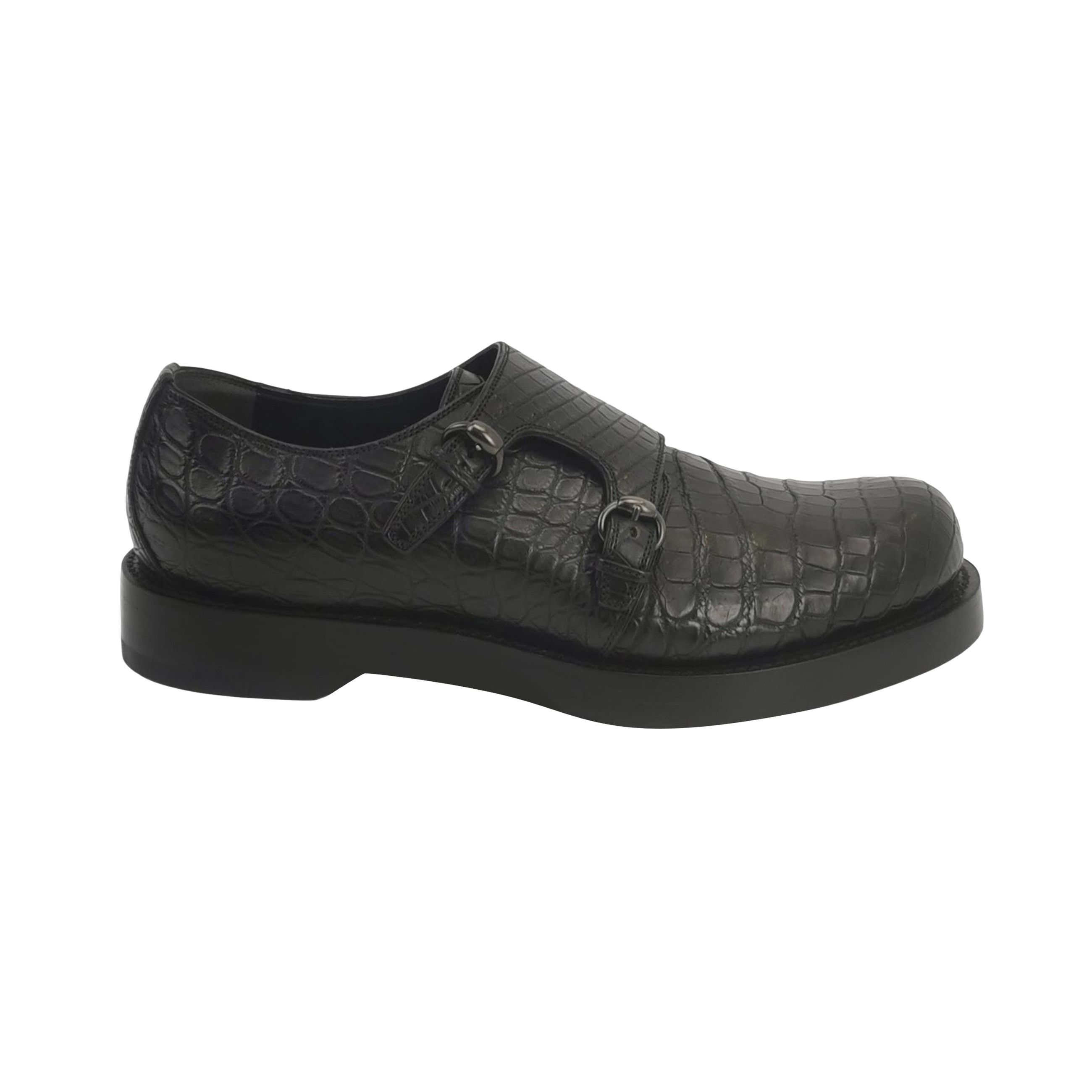 Gucci Gucci Crocodile Monk Strap Shoes 8 Size US 9 / EU 42 - 1 Thumbnail