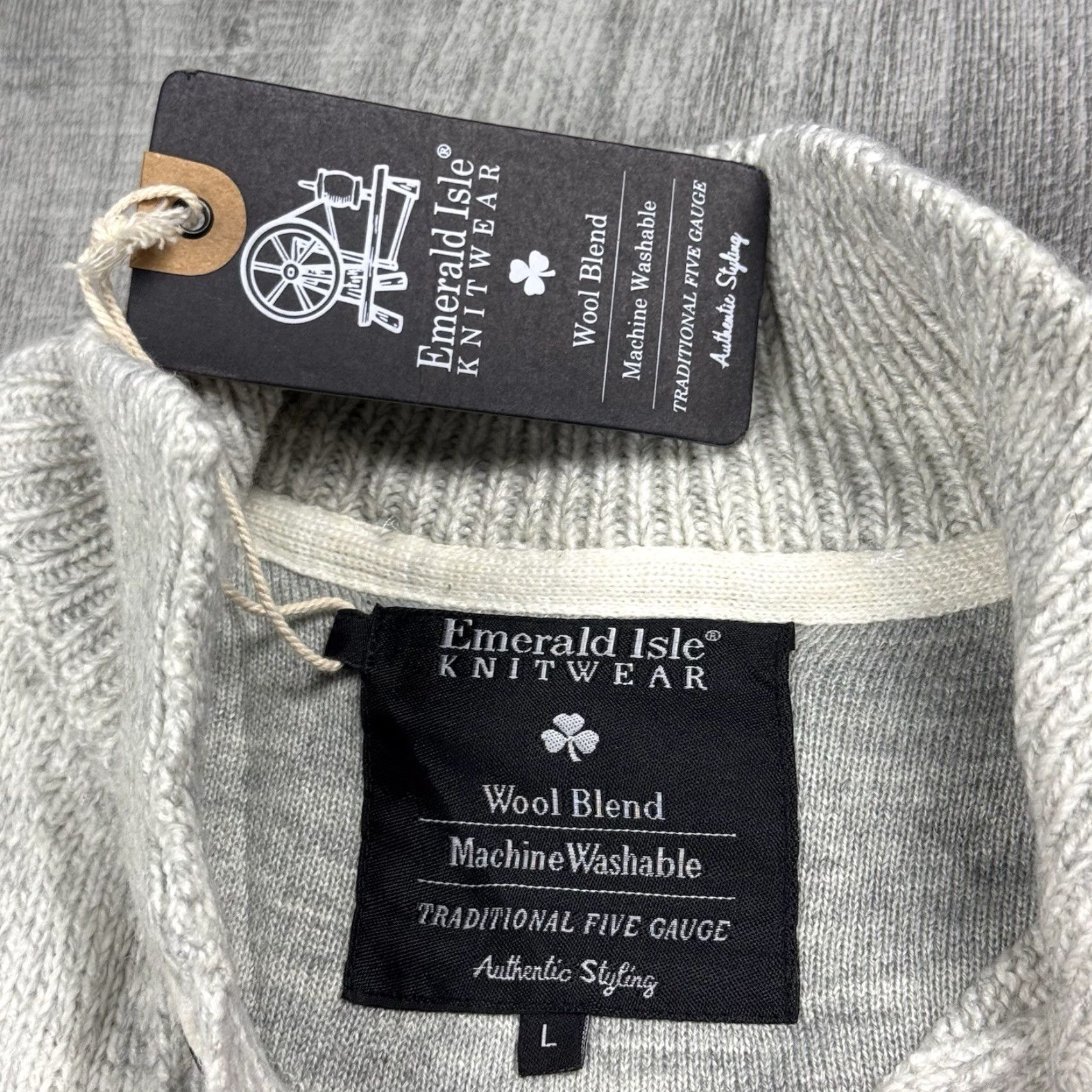 Vintage VINTAGE Emerald Isle Knitwear Men's Sweater Pullover Knitshirt Fall Winter Casual Wool Gray Large Size US L / EU 52-54 / 3 - 3 Thumbnail