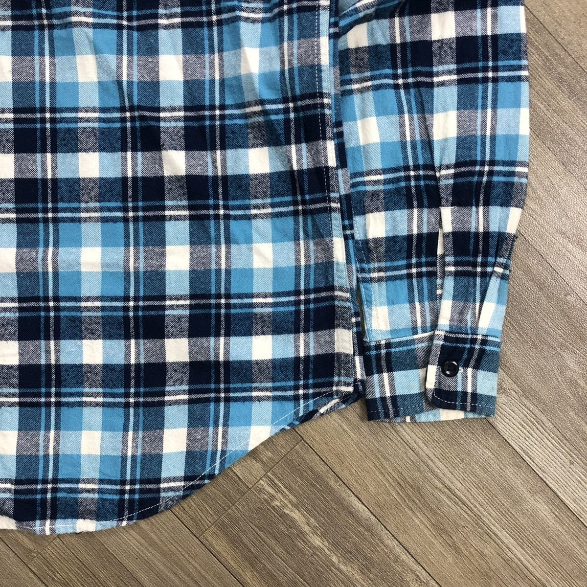 Hysteric Glamour × Japanese Brand × Vintage 2000s Hysteric Glamour Blue/White Plaid Flannel Shirt Size US L / EU 52-54 / 3 - 9 Thumbnail