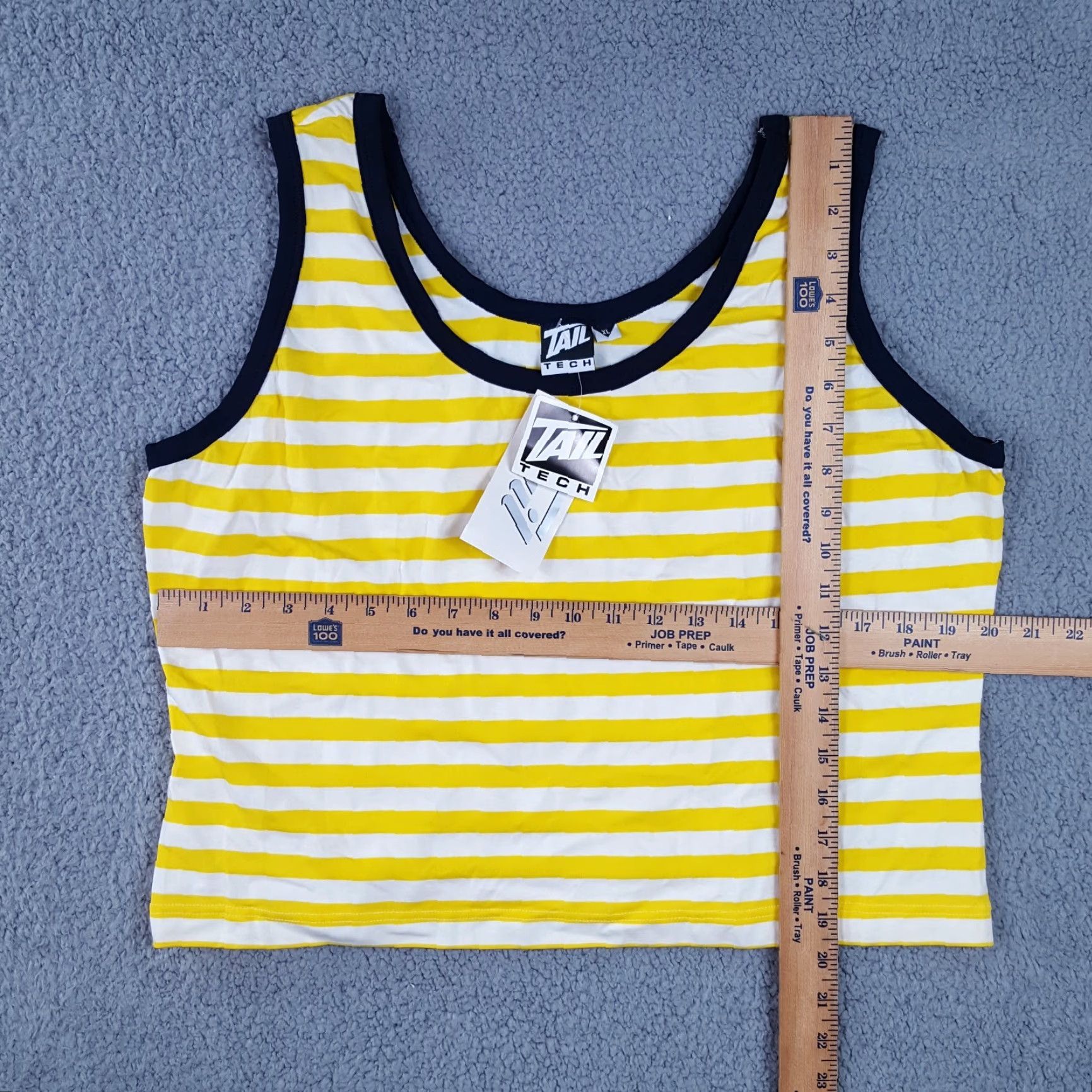 Vintage Vintage Tail Golf Yellow Striped Cropped Women's XL Sleeveless T Shirt Tank Top Size XL / US 12-14 / IT 48-50 - 5 Thumbnail
