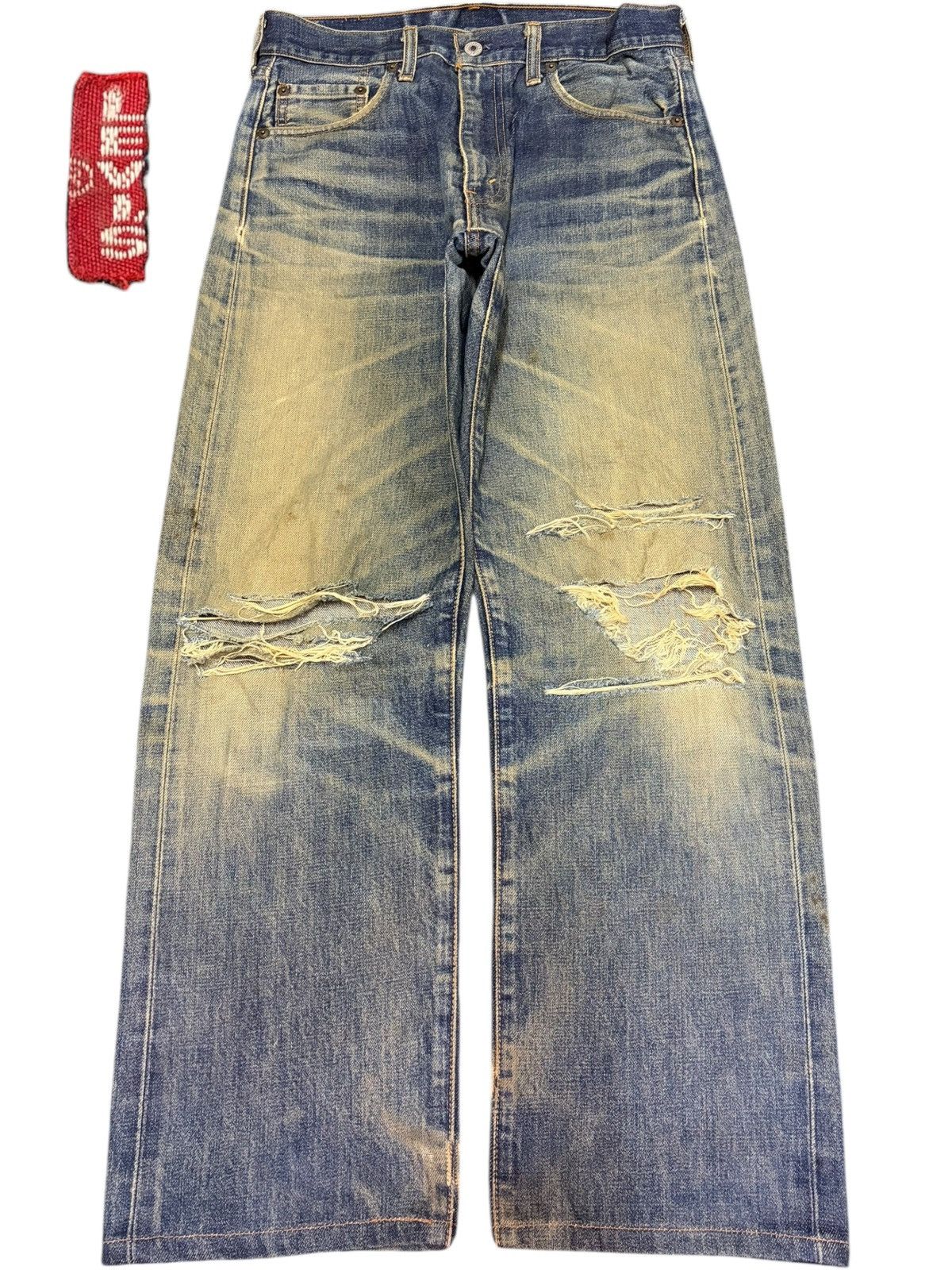 Levi's Vintage 90s Levis 502 Big E Selvedge Mud Wash Distress Jeans Size US 29 - 1 Thumbnail