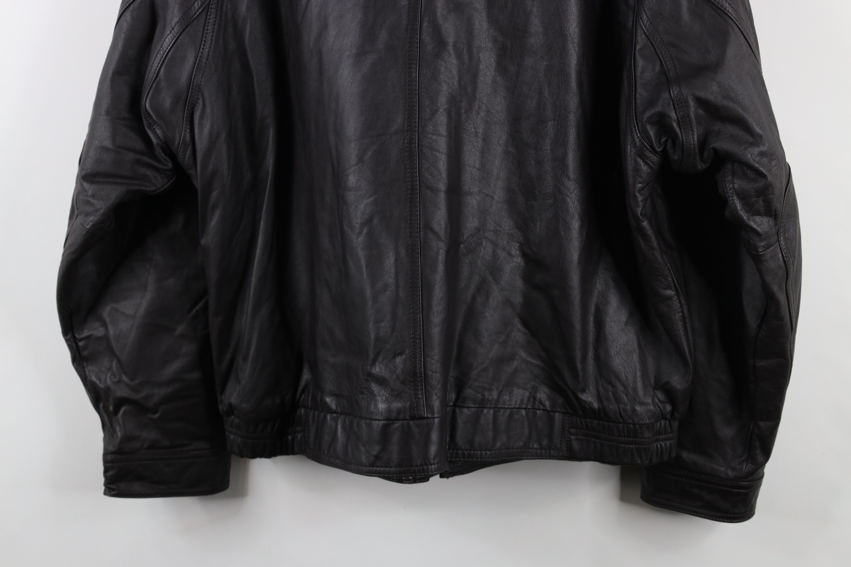 Vintage Vintage 90s Streetwear Leather Flight Bomber Jacket Brown Size US XL / EU 56 / 4 - 17 Thumbnail