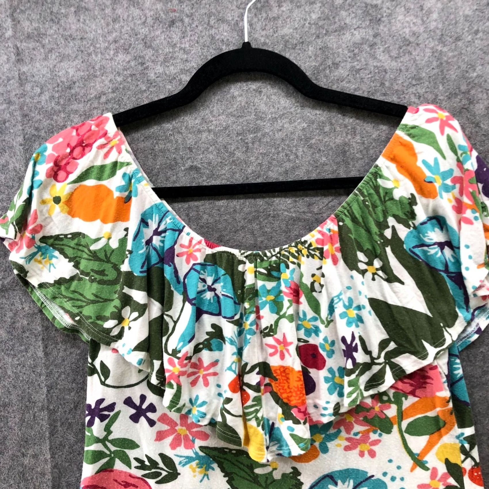 Anthropologie Anthropologie Postmark Off Shoulder Floral Top Womens S Multicolor Floral Jersey Blouse Size S / US 4 / IT 40 - 3 Thumbnail