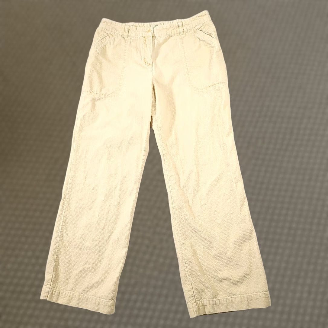 J. Jill J Jill Corduroy Pants Women's 10P Beige Straight Leg Button Flap Pockets Pants Regular Size 32" / US 10 / IT 46 - 1 Thumbnail