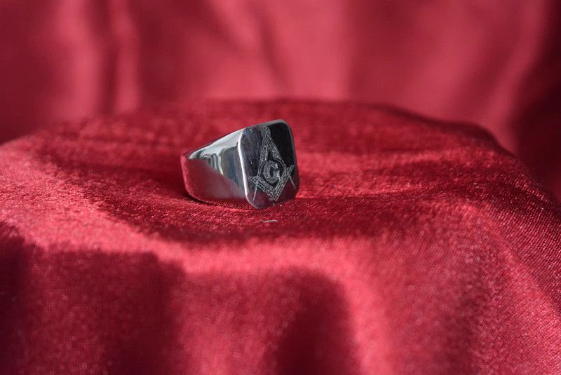 Jewelry Freemasonry Jewelry Rings Open Size Chrome Ring (Size 7-13) Size ONE SIZE - 3 Thumbnail