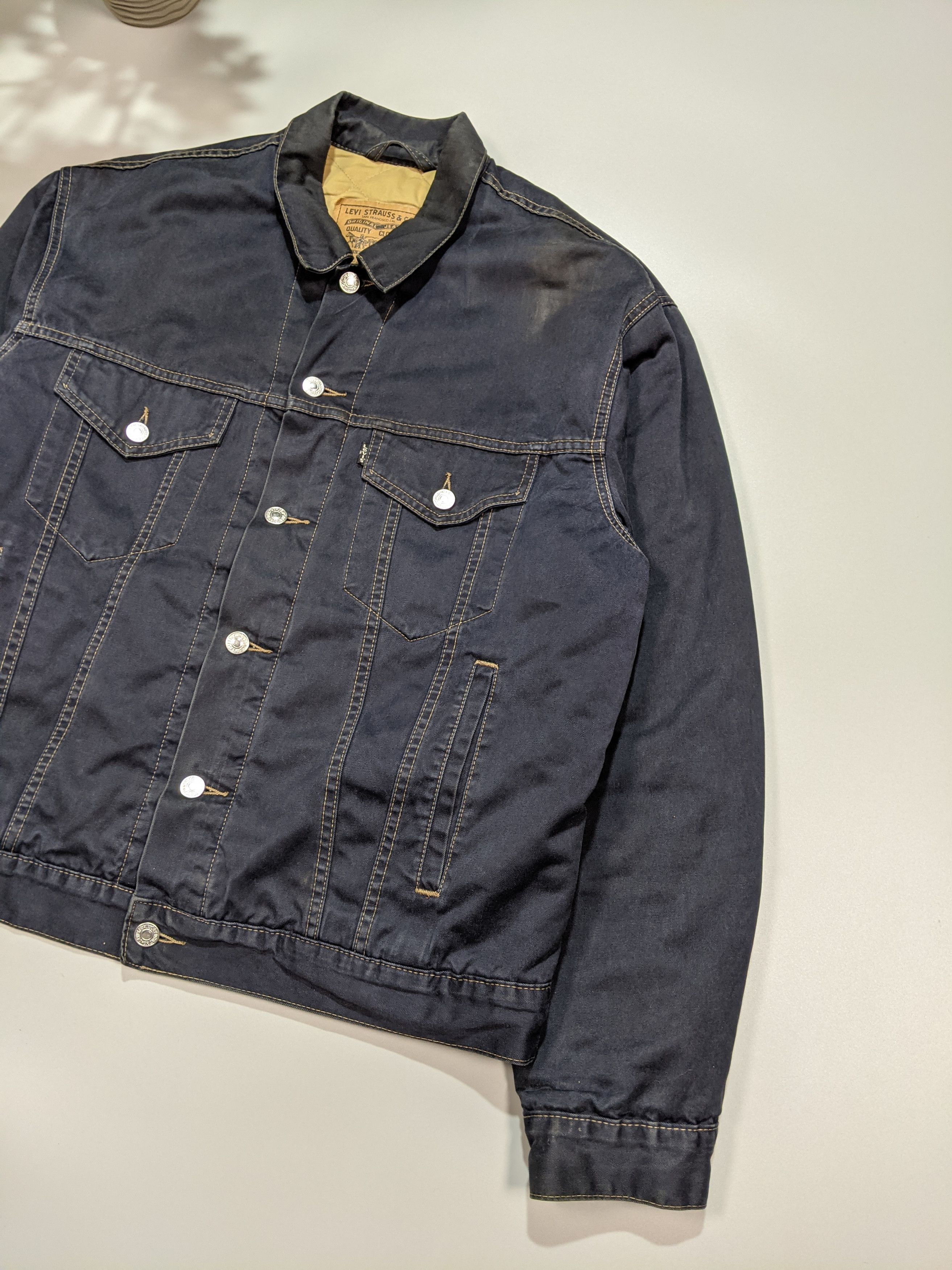 Levi's × Levi's Vintage Clothing LEVIS Vintage 80s - 90s Dark Blue Denim Men`s Jacket Size US L / EU 52-54 / 3 - 4 Thumbnail