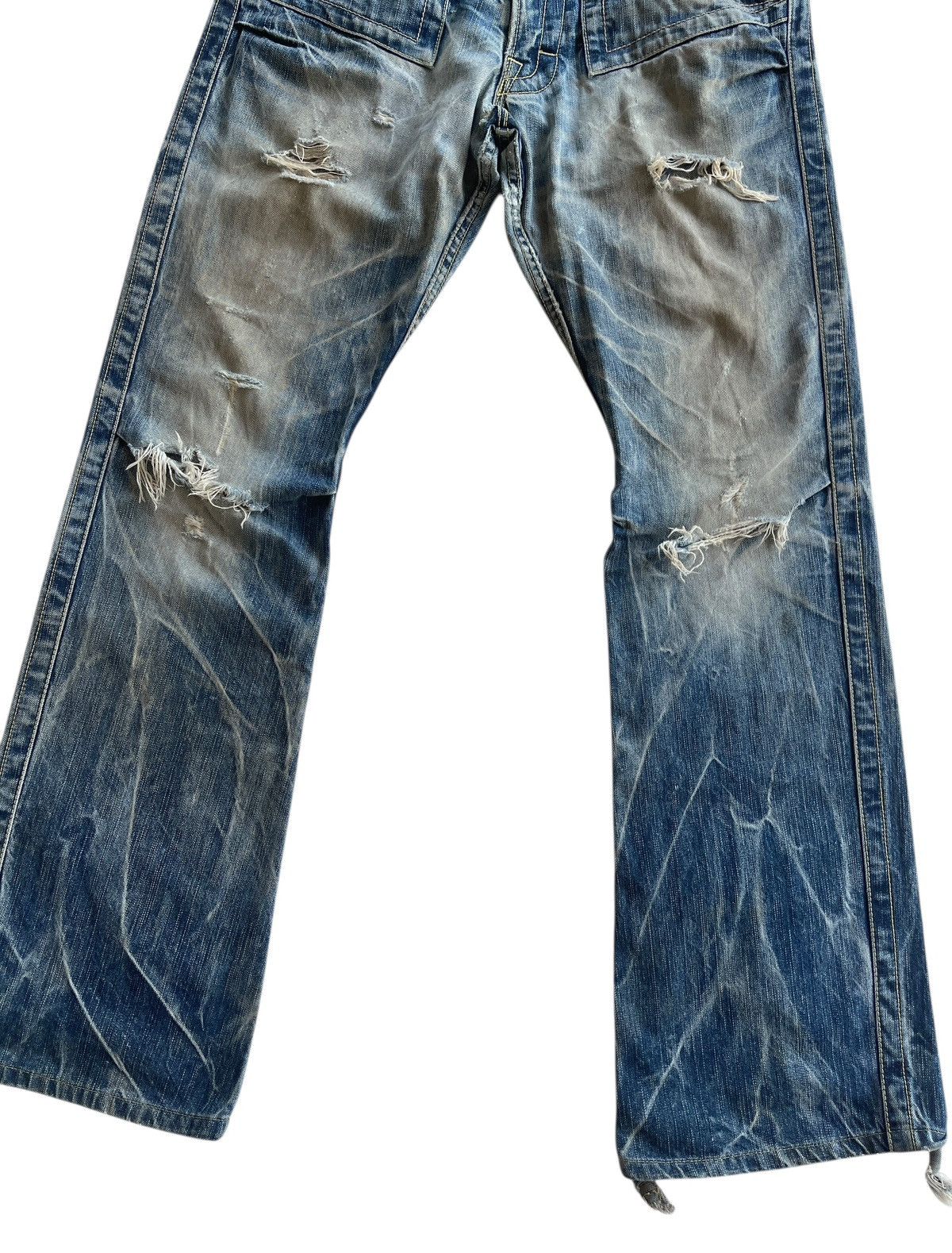 Japanese Brand SICK❗️ Japanese Blueway Rusty Distressed Flare Denim Size US 32 / EU 48 - 11 Thumbnail