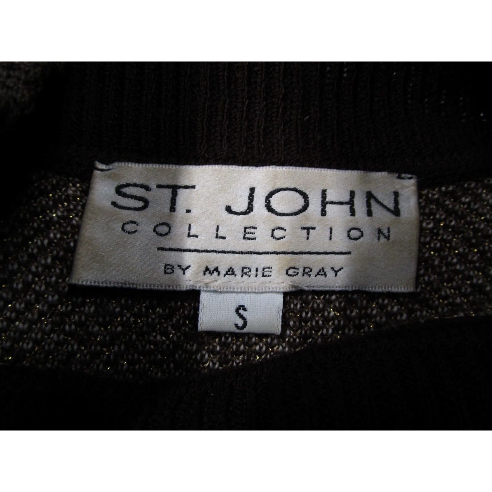 Vintage VINTAGE St John Collection Marie Gray Sweater Women Small Brown AOP Tiger 90s Size S / US 4 / IT 40 - 3 Thumbnail