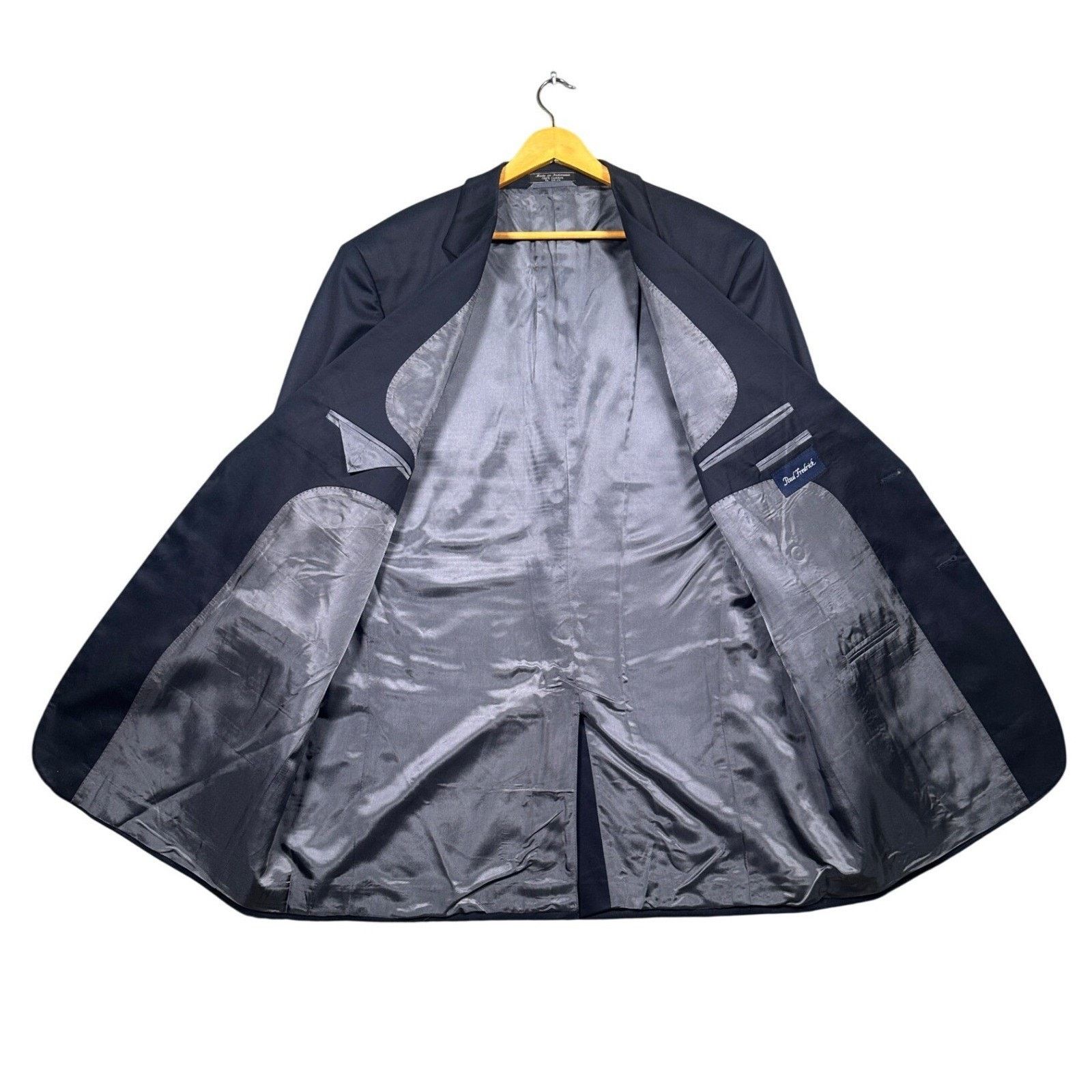 Paul Fredrick Paul Fredrick Suit Mens 48 XL Navy Blue 2-Button Size 48L - 3 Thumbnail