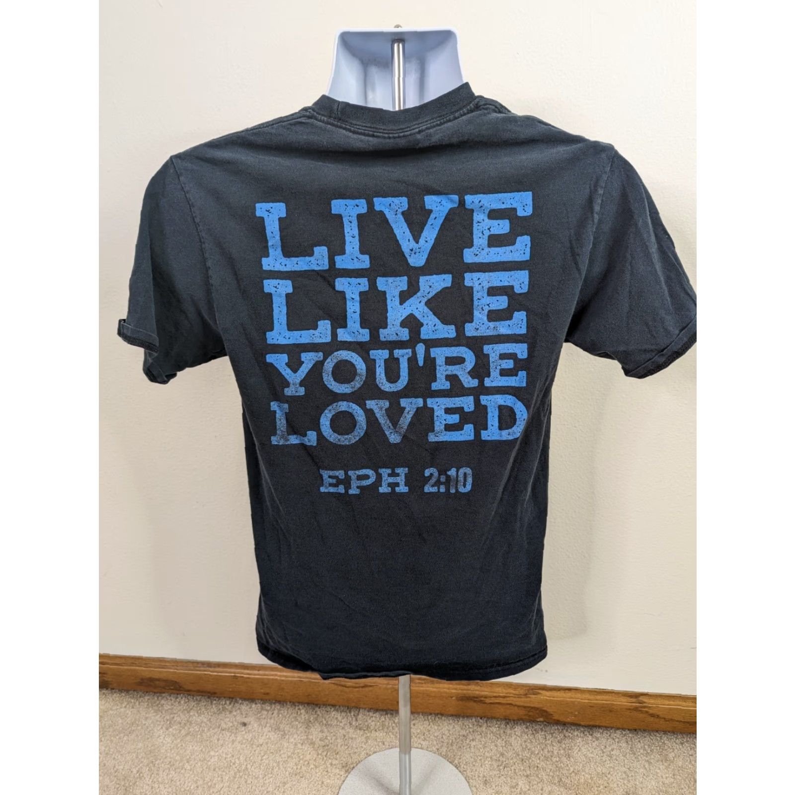 Olive Christian Brother T Shirt Live Like You Are Loved Eph 2:10 Bible Jesus T8S Small T-Shirt Men Black Size US S / EU 44-46 / 1 - 2 Thumbnail
