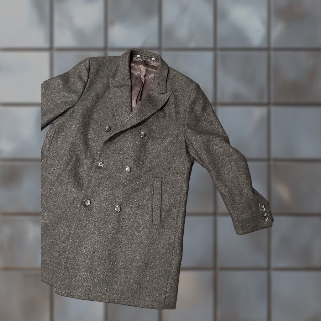 Vintage Carl Gross Black Line x Loro Piana 48R Sport Coat Mens Wool Gray Double-Breasted Notch Lapel 4-Button Regular Vintage No Size 48R - 1 Thumbnail