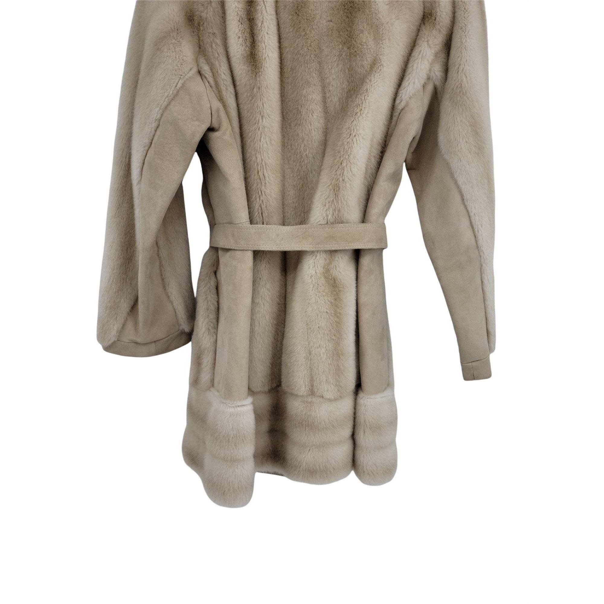 Vintage Vtg 60's Lilli Ann Vegan Faux Fur Penny Lane Coat Sz S Belte Size S / US 4 / IT 40 - 10 Thumbnail