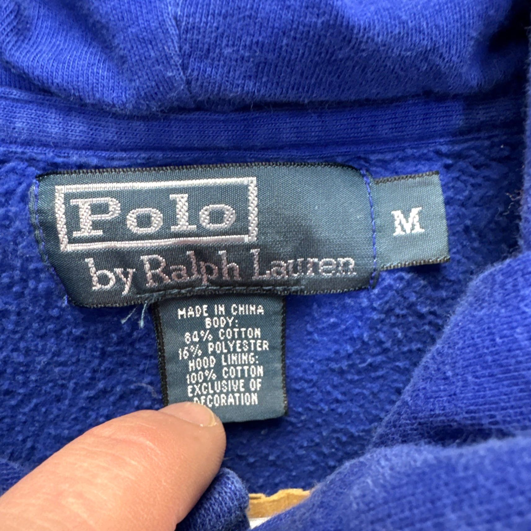 Polo Ralph Lauren Polo Ralph Lauren Hoodie Mens M Blue Pony Henley 2 Button Drawstring Faded Size US M / EU 48-50 / 2 - 2 Thumbnail