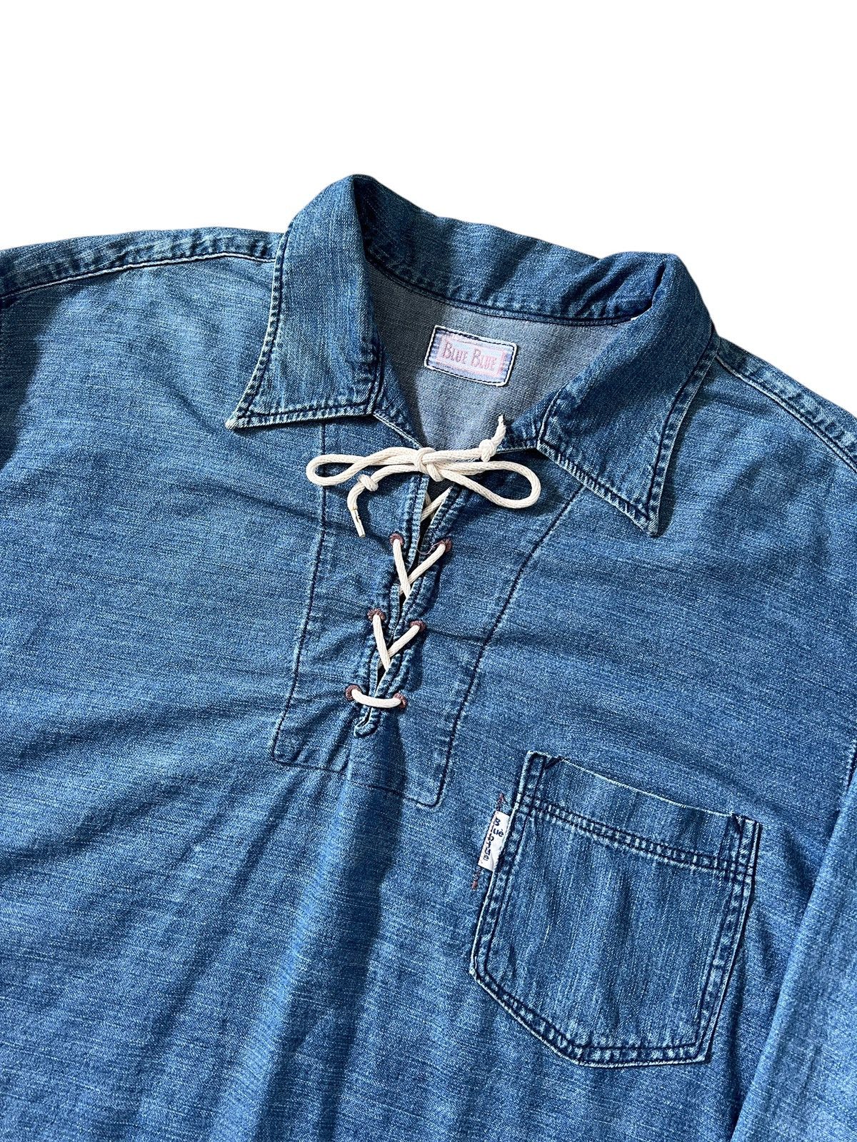 Blue Blue Japan × HOLLYWOOD RANCH MARKET × Japanese Brand Vintage Blue Blue Japan 🇯🇵 Lace Pullover Size US XL / EU 56 / 4 - 4 Thumbnail