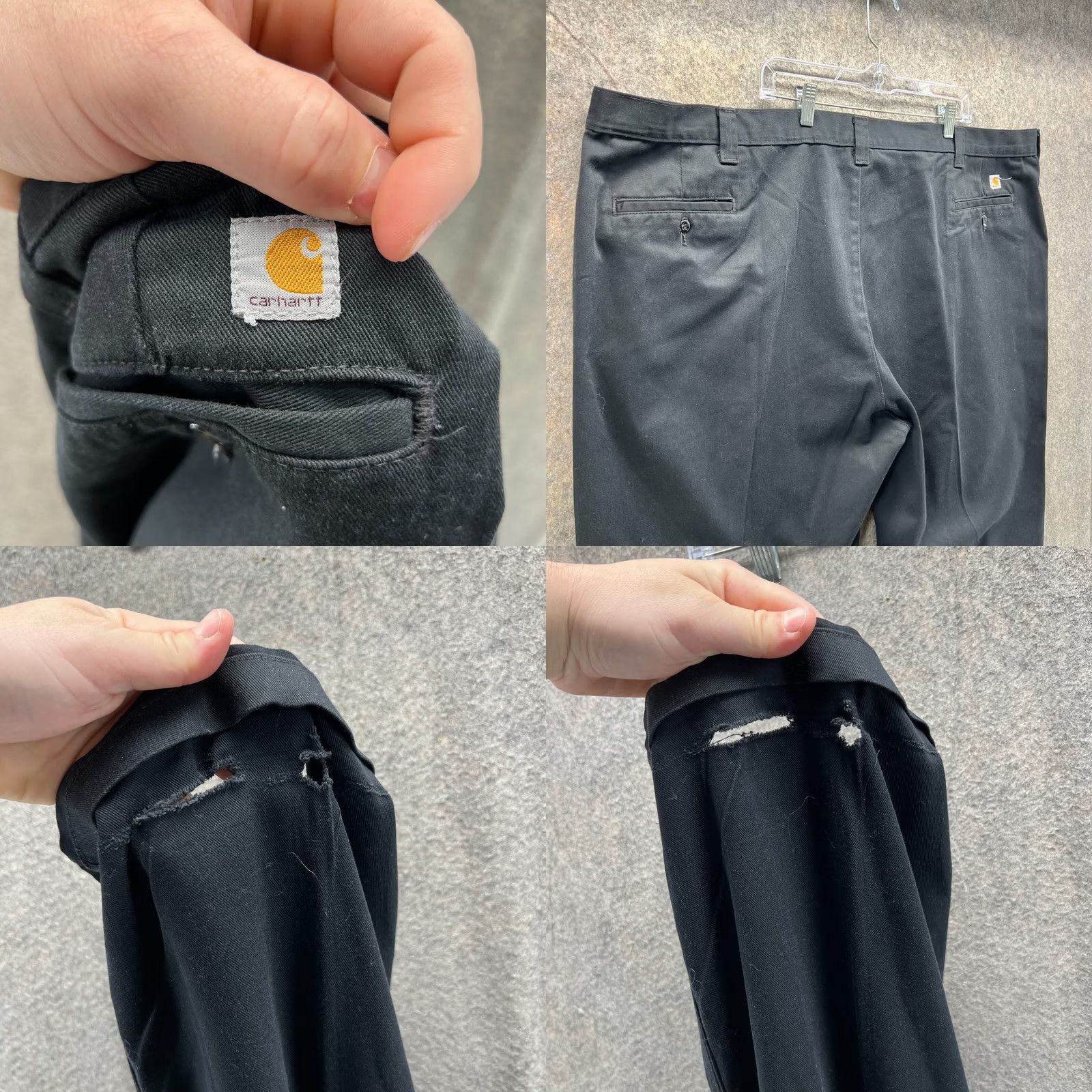 Carhartt Carhartt Pants Mens 54x32 Black Twill Relaxed Straight Pocket Button Front Flat Front Chino Workwear Vintage: No Size US 38 / EU 54 - 8 Thumbnail