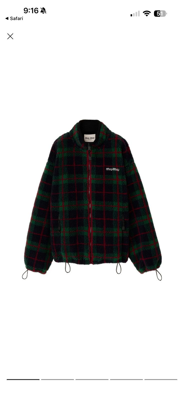 Miu Miu Checked Teddy Zipper Jacket Size US XL / EU 56 / 4 - 1 Thumbnail