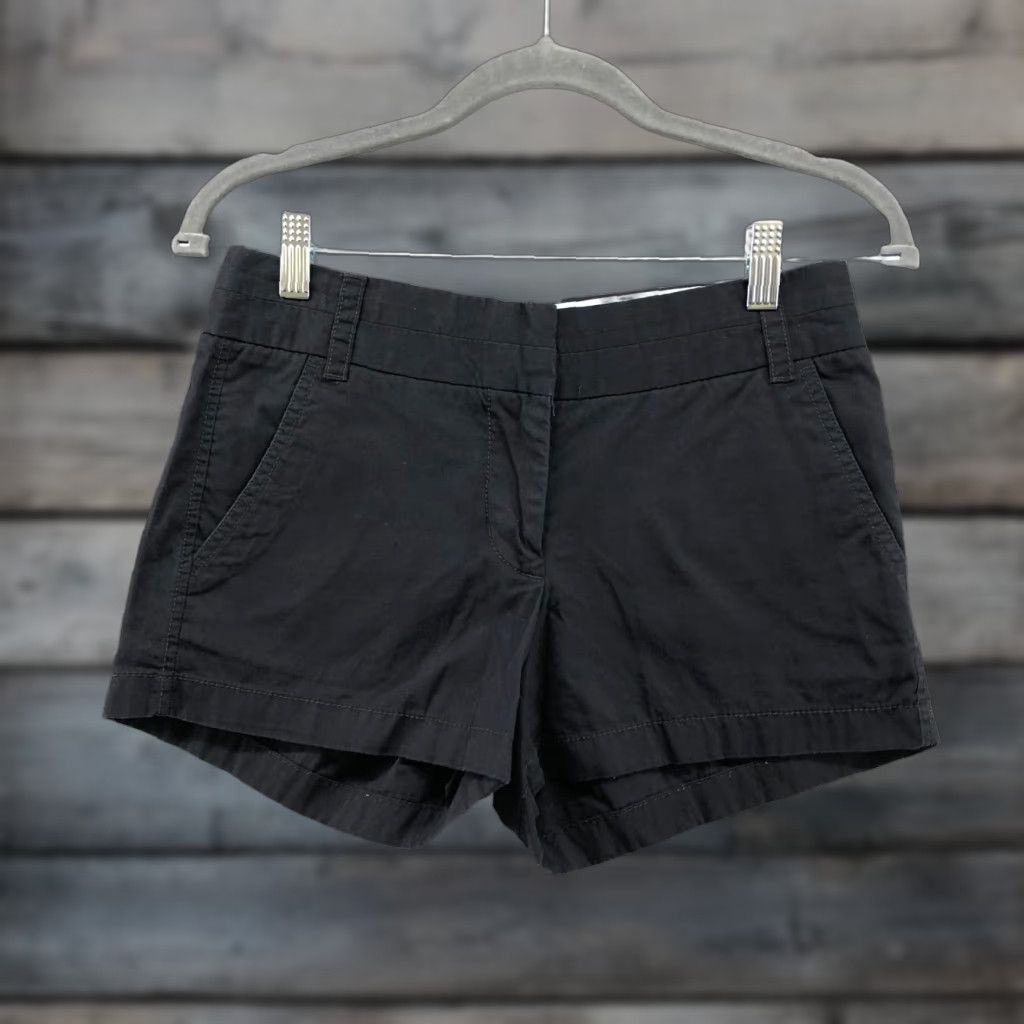 J.Crew VINTAGE J.CREW Black Chino Shorts Womens Size 0 Mid Rise Cotton Casual Size 25" / US 0 / IT 36 - 1 Thumbnail