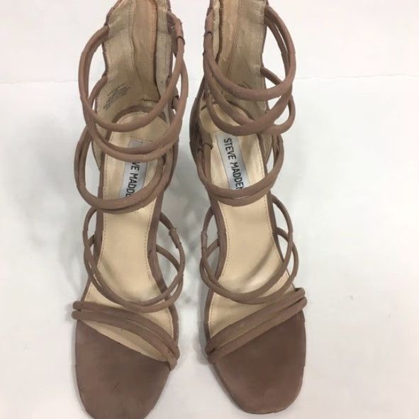 Steve Madden Steve Madden Womens Tito Sandal,4.5 Stiletto,Open Toe-Blush NUBK -Size 10 M 10 Size US 10 / IT 40 - 3 Thumbnail