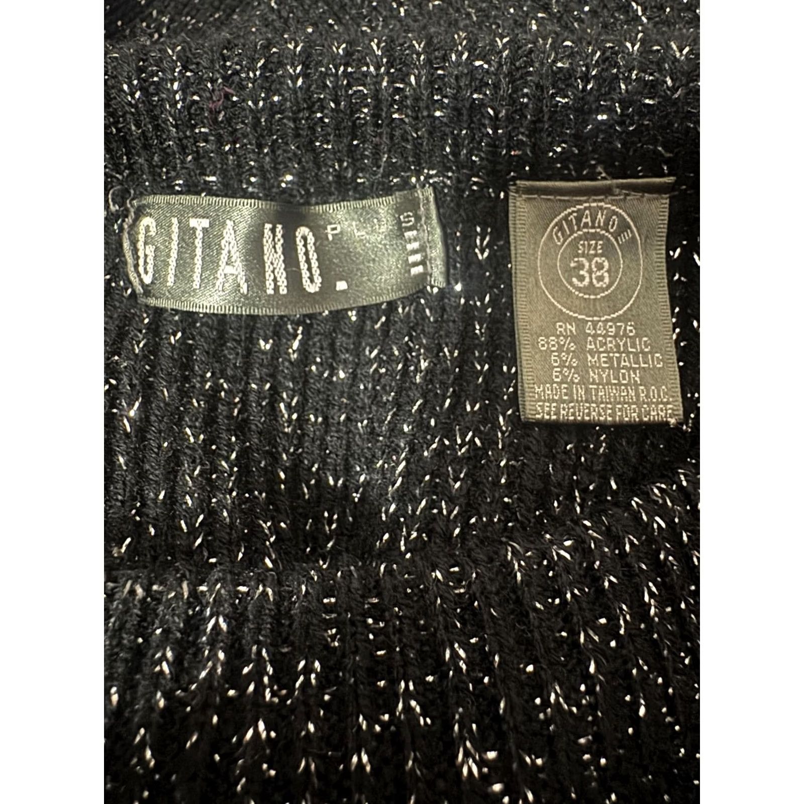 Vintage VINTAGE Gitano Plus Size Black Metallic Knit Sweater Dress Size 38 3X Women Knit sweater dress Mens? Size XXL / US 16-18 / IT 52-54 - 3 Thumbnail