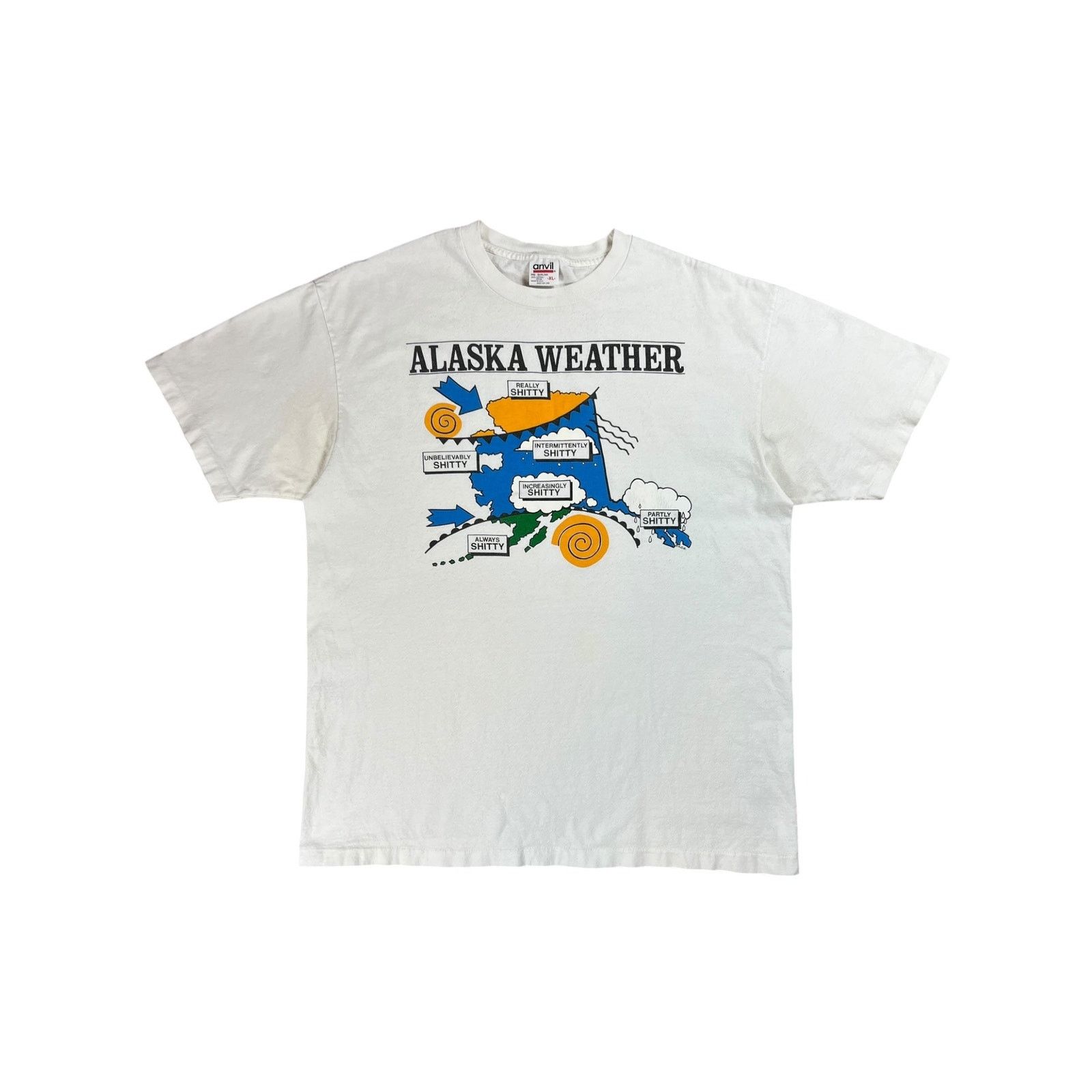 Anvil × Vintage Vintage 90s Alaska shitty Weather tee (XL) Size US XL / EU 56 / 4 - 1 Thumbnail