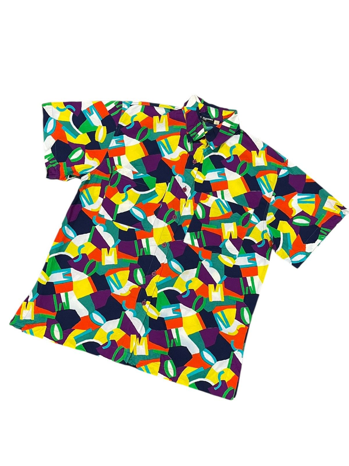 Missoni Missoni Mare Vintage 90s Alphabetical Abstract Art Shirts Size US XL / EU 56 / 4 - 4 Thumbnail
