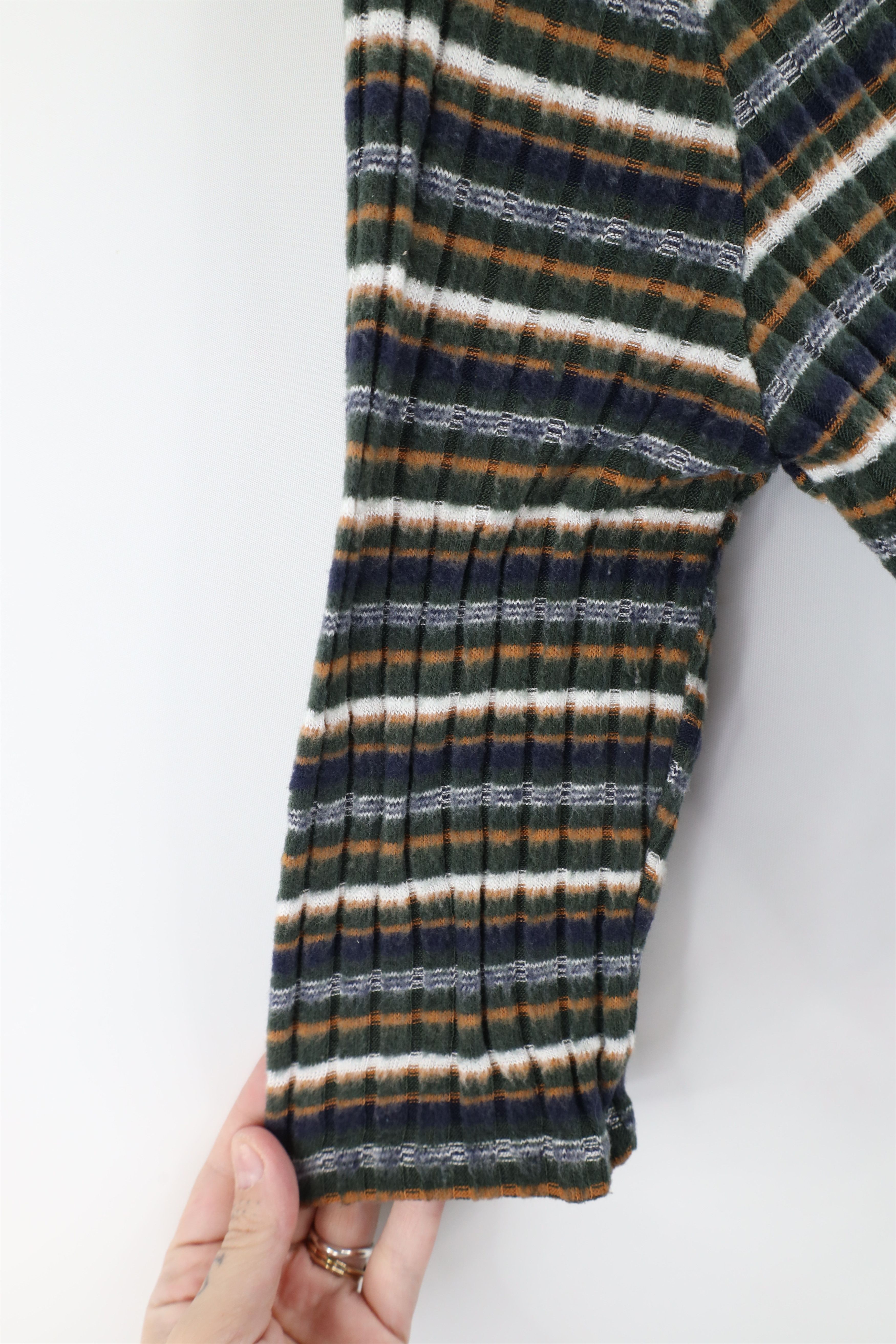 Vintage Y2K Streetwear Ribbed Striped Half Zip Cropped Polo Shirt Size M / US 6-8 / IT 42-44 - 5 Thumbnail