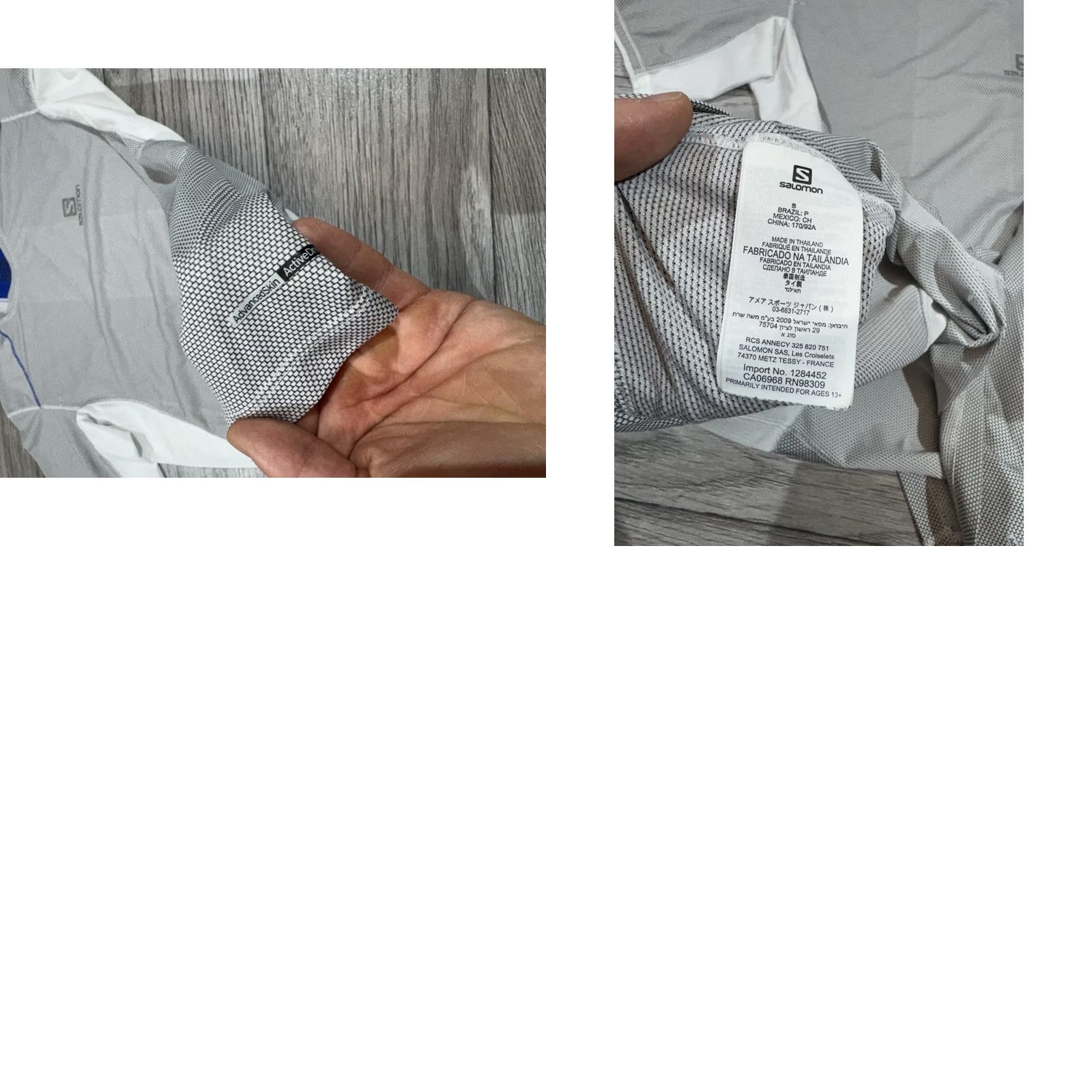 Salomon Salomon Shirt Mens S Gray White ActiveDry Running & Jogging AdvancedSkin Size US S / EU 44-46 / 1 - 9 Thumbnail