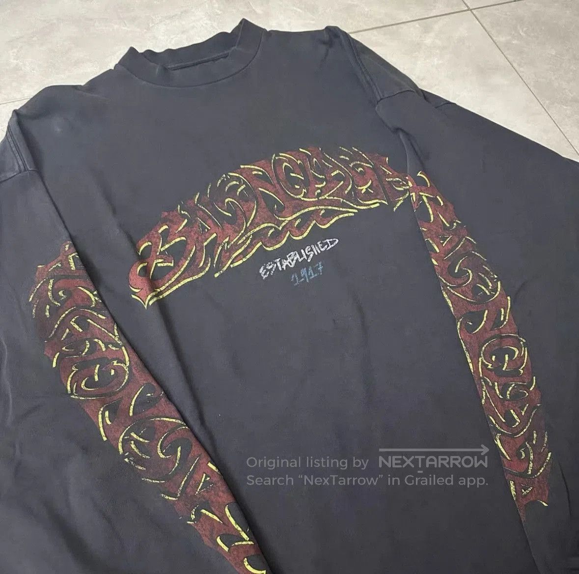 Balenciaga Balenciaga 24ss Offshore Disaster Fire Letter Long Sleeve. Size US M / EU 48-50 / 2 - 2 Thumbnail