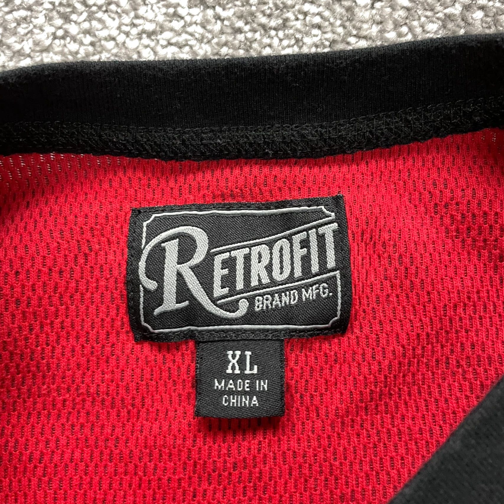 Vintage Retrofit Shirt Mens XL Red Crew Neck Long Sleeve T-Shirt Outdoor Classic, All Seasons, Breathable, Regular Fit Textile Hoodie? Size US XL / EU 56 / 4 - 4 Thumbnail