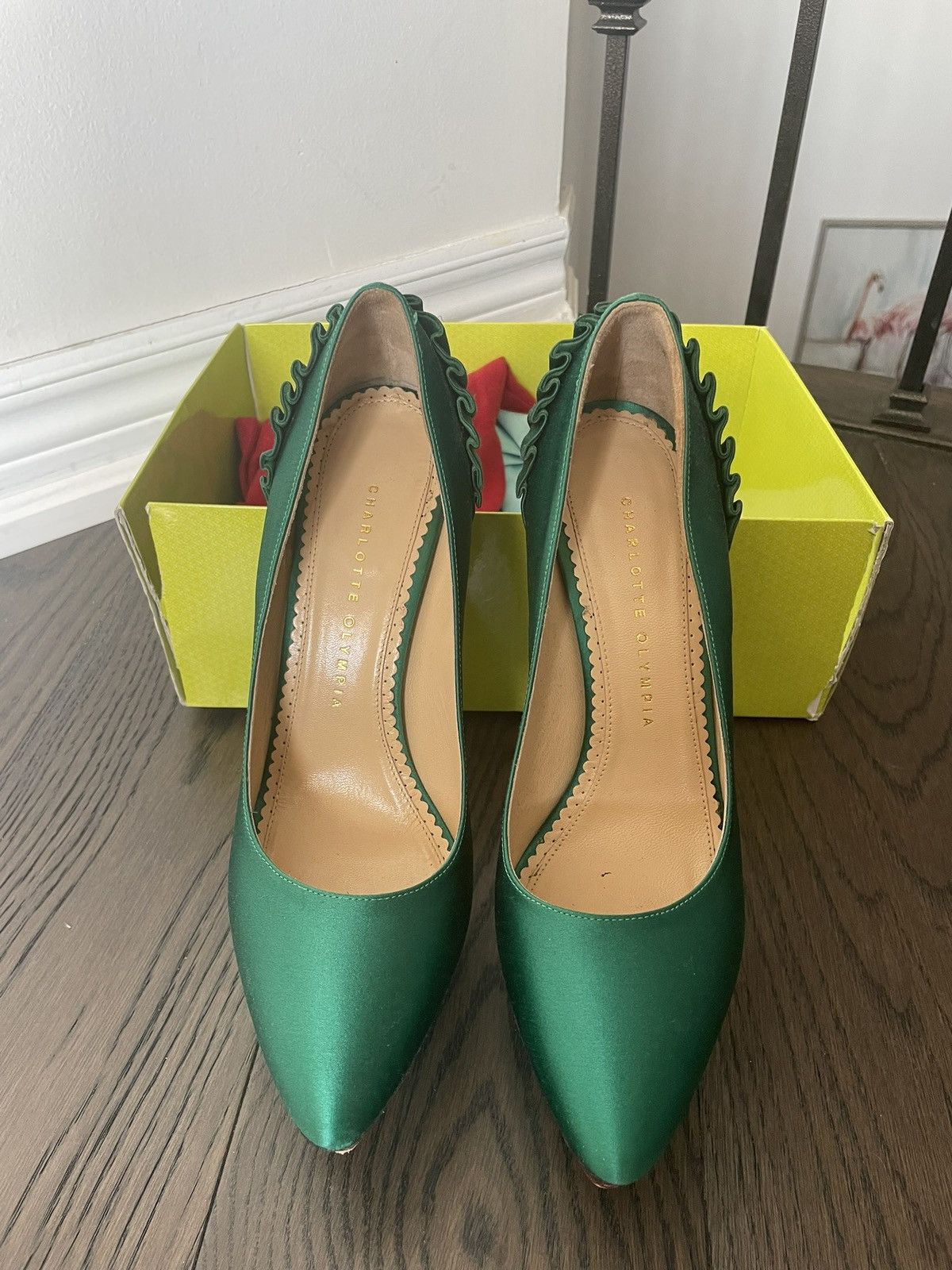 Charlotte Olympia Satin Paloma Platform Pumps