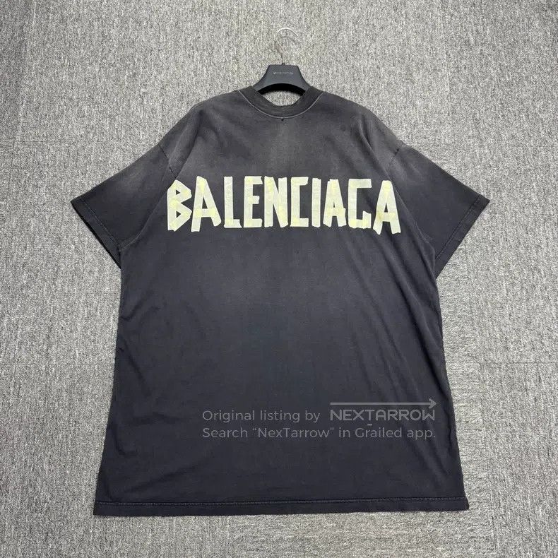 Balenciaga Balenciaga Tape Letter Stitched Short Sleeve Size US L / EU 52-54 / 3 - 1 Thumbnail
