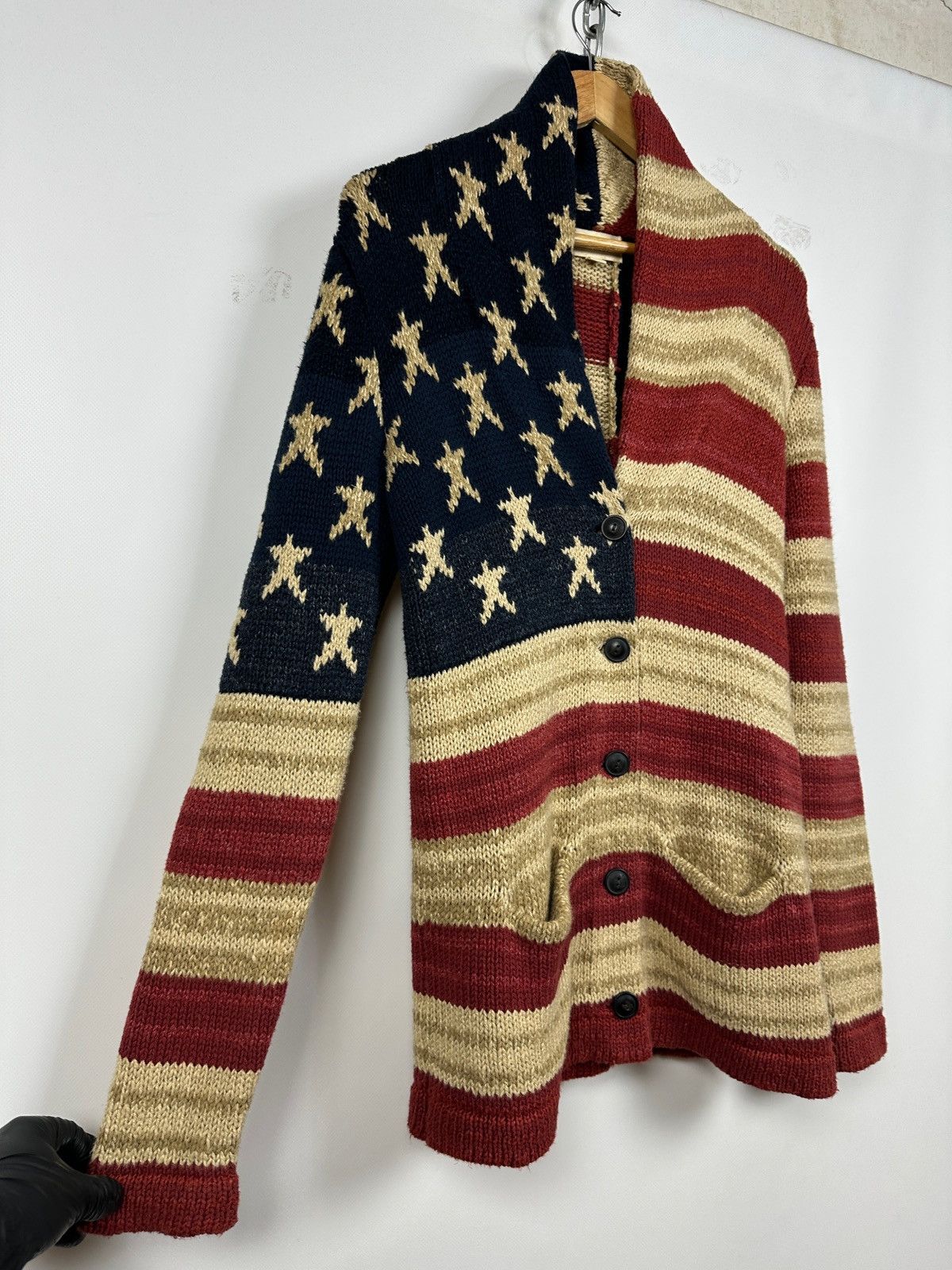 Denim & Supply Ralph Lauren Ralph Lauren Denim Supply USA Flag Knit Shawl Cardigan Size US M / EU 48-50 / 2 - 11 Thumbnail
