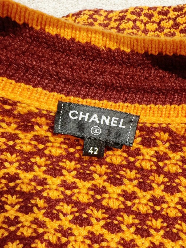 Chanel Chanel 23A Dakar orange brown two-pocket knitted cardigan Size M / US 6-8 / IT 42-44 - 5 Thumbnail