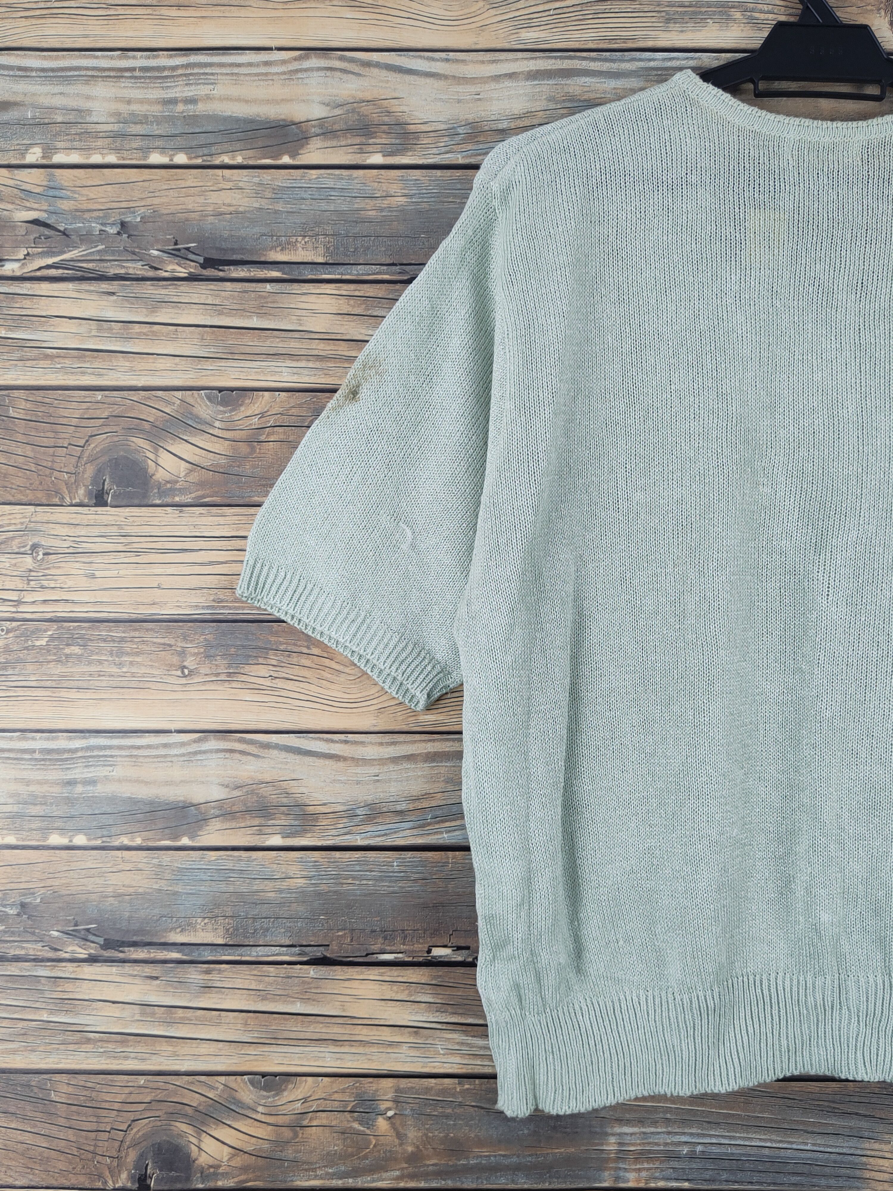 Homespun Knitwear Viridian Green Knitwear Short Sleeve knitwear #W1815 Size M / US 6-8 / IT 42-44 - 10 Thumbnail