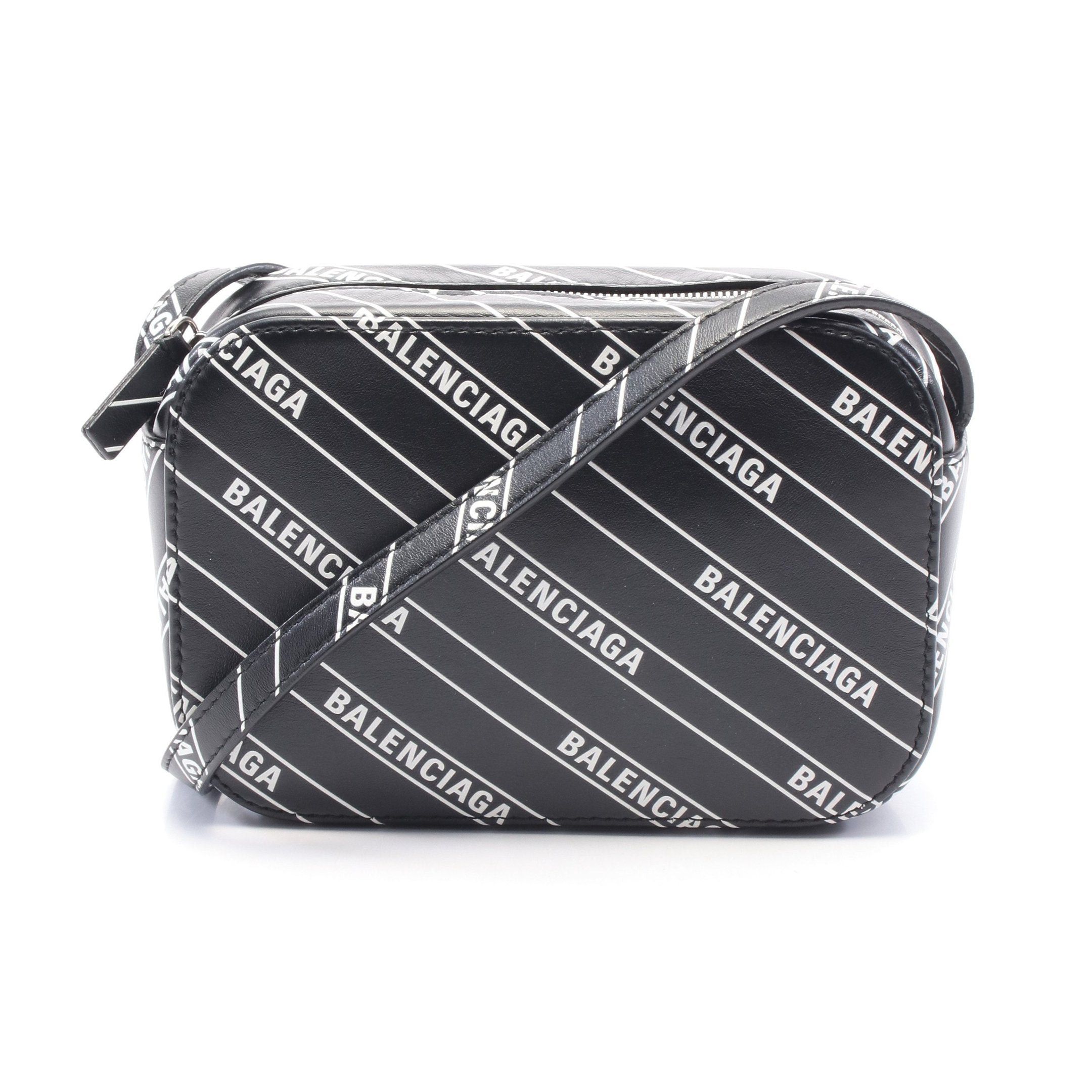 Balenciaga Everyday Camera Bag Xs Shoulder Leather Black White, Women's