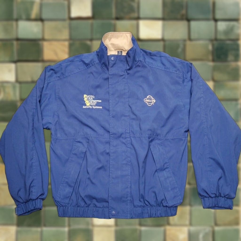 Vintage VTG King Louie Jacket Men S Bomber Blue Cotton Lining Embroidered Logo Full Zip Casual Size US S / EU 44-46 / 1 - 1 Thumbnail