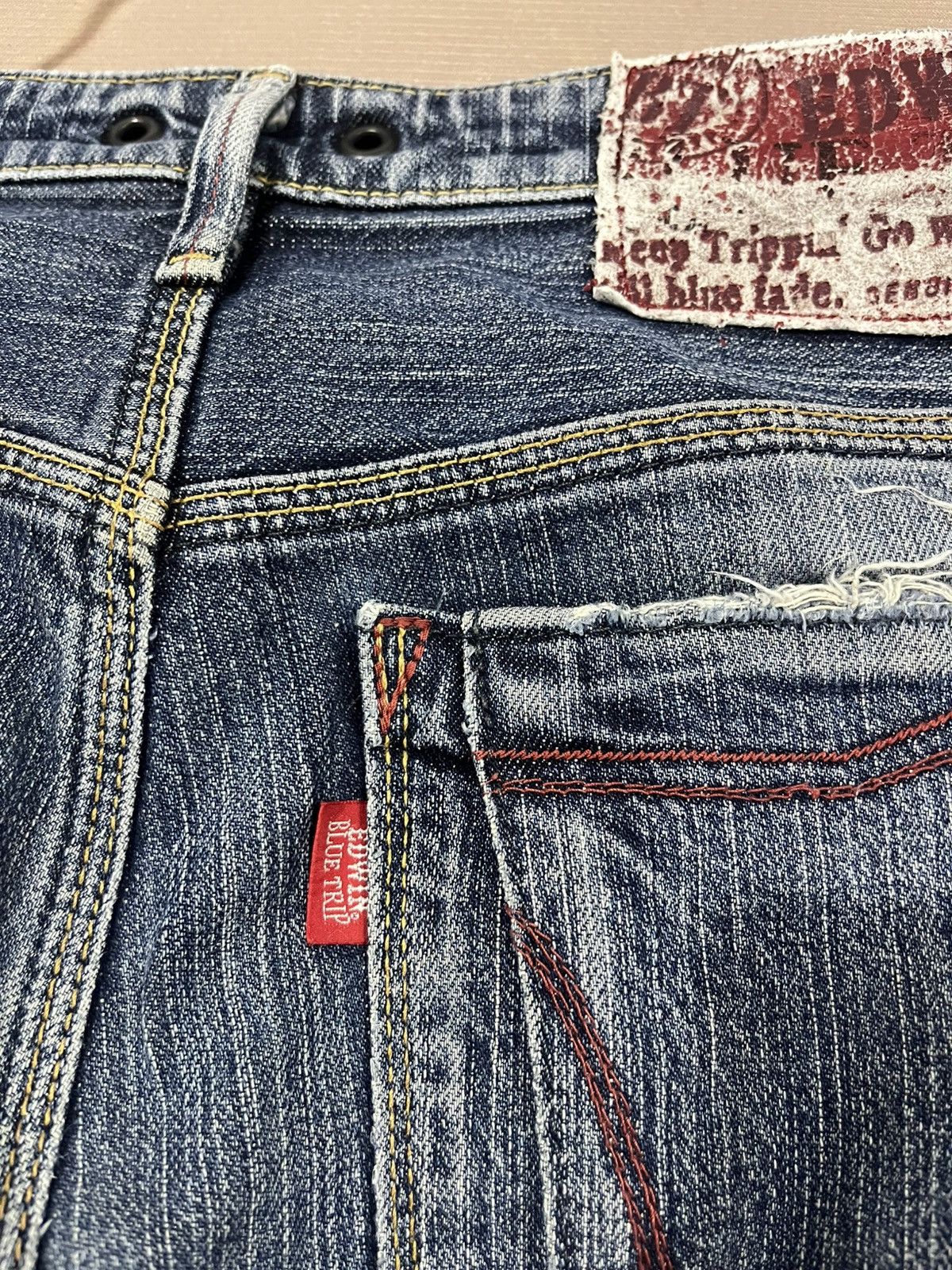 Edwin Edwin Blue Trip 3D Curved Distressed Denim Japan Size US 30 / EU 46 - 10 Thumbnail