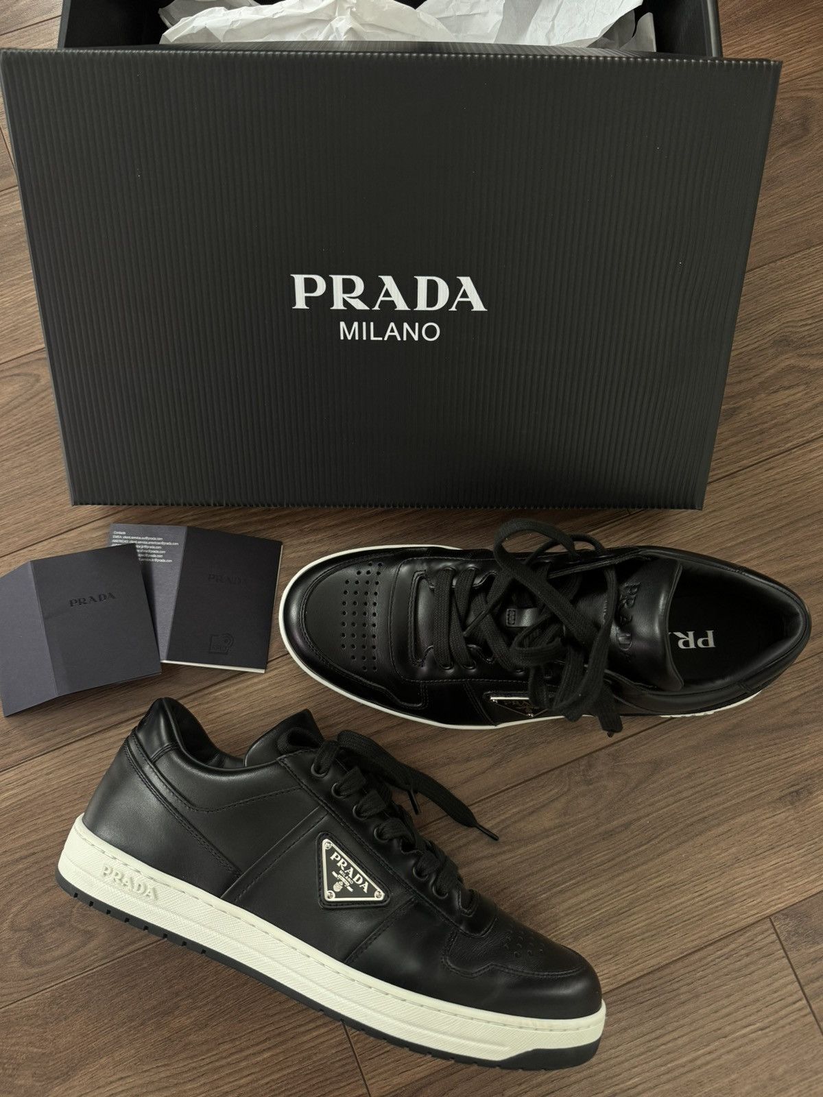 Prada Prada Downtown Leather Sneakers Size US 8 / EU 41 - 1 Thumbnail