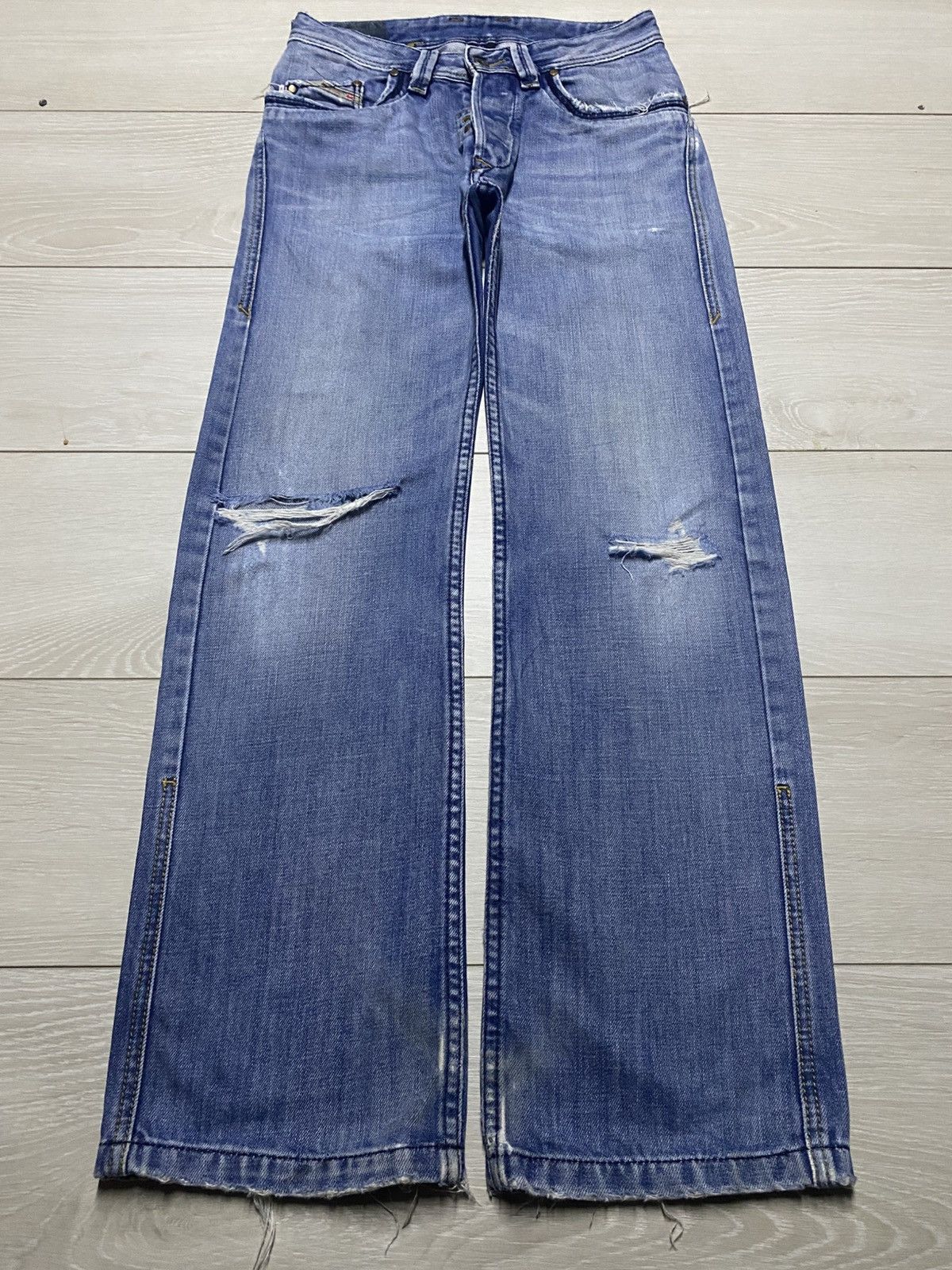 Diesel Black Gold Vintagw Diesel Italy Faded Wash Distressed Loose Jeans Size US 29 - 1 Thumbnail