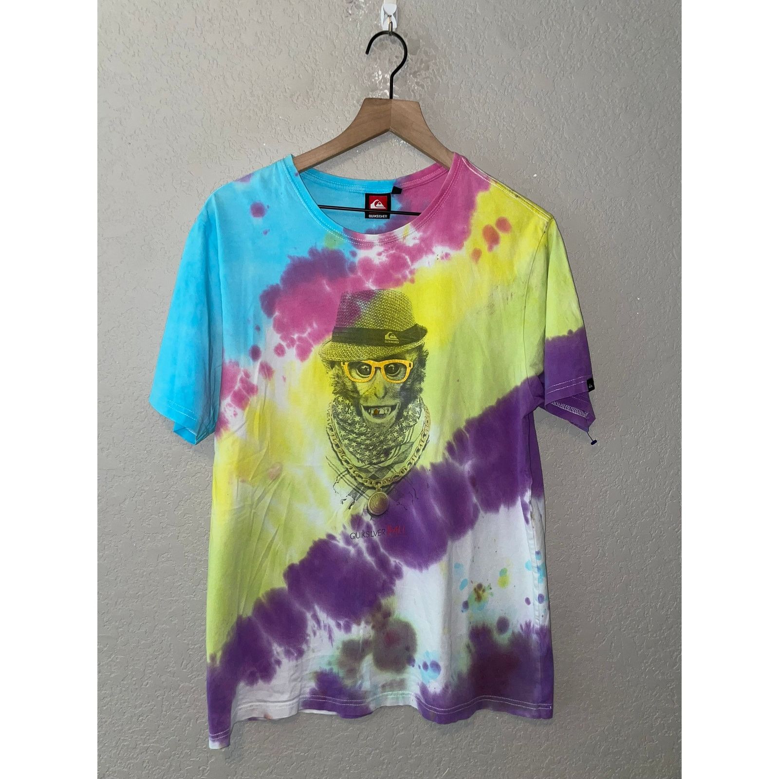 Quiksilver Quiksilver Tie Dye Shirt Bali Monkey Multicolor Surf Tee Y2K Size US L / EU 52-54 / 3 - 1 Thumbnail