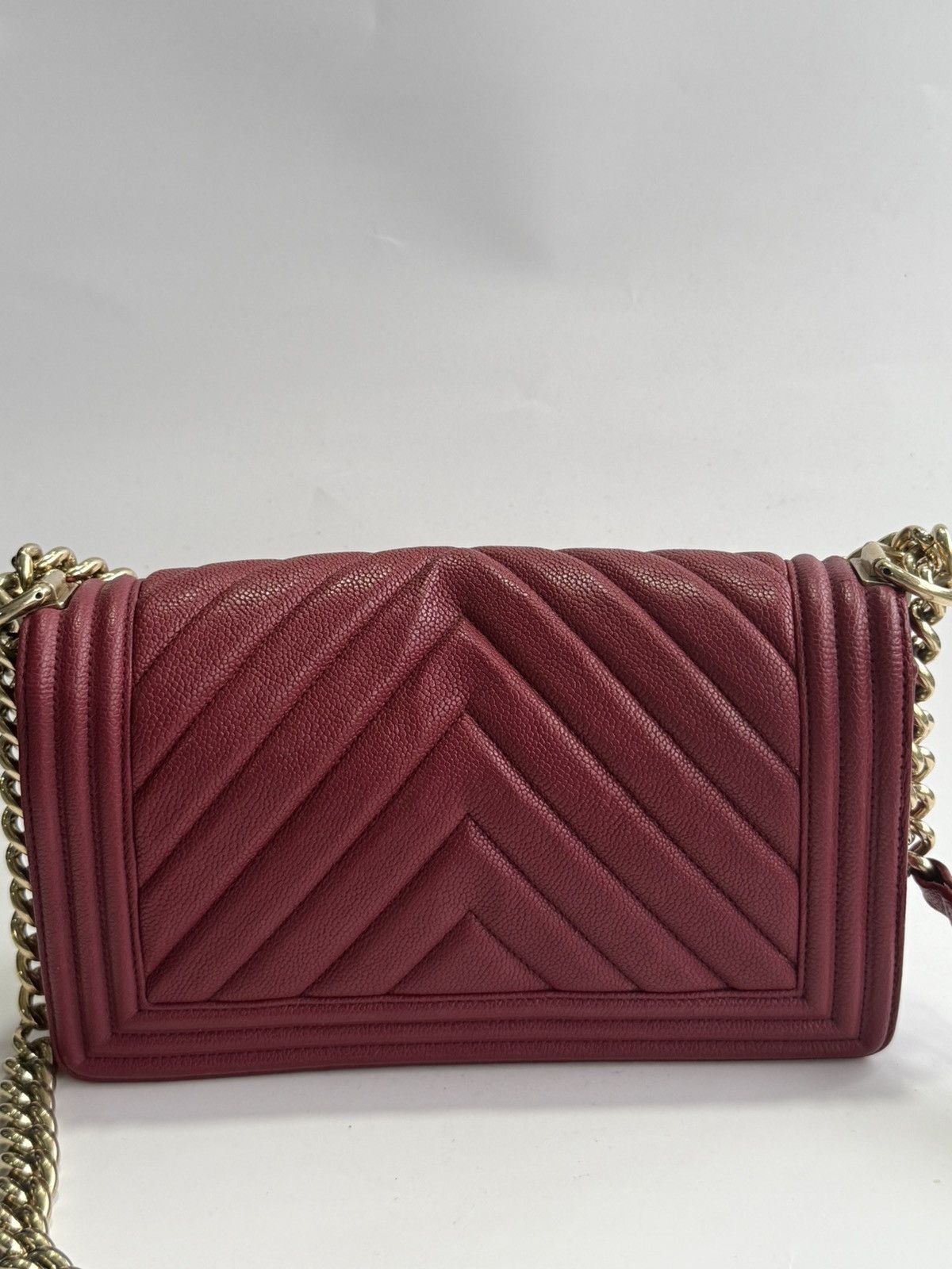 Chanel Chanel - Chevron LeBoy Maroon GHW Bag Size ONE SIZE - 9 Thumbnail